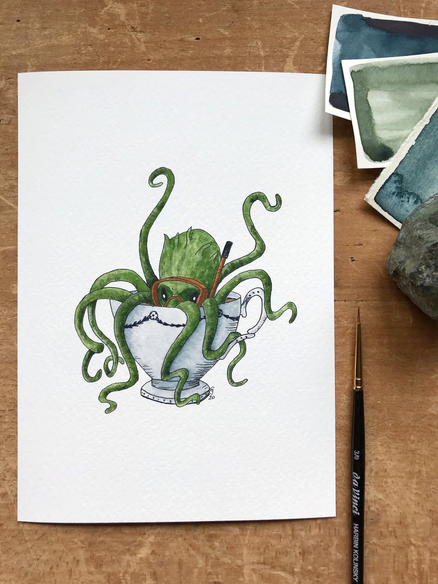 Kraken in a Teacup Giclée Print