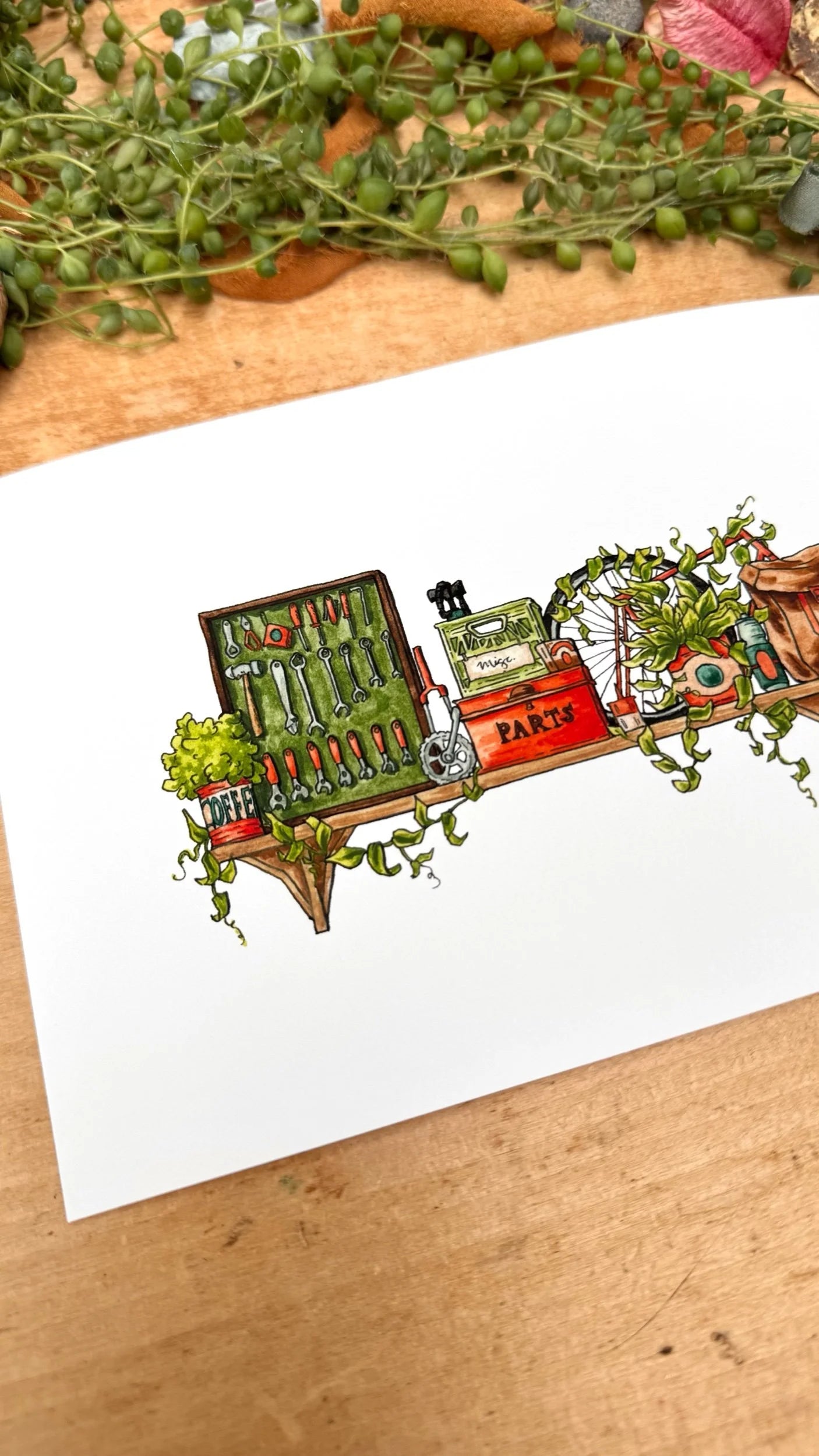 The Mini Cyclist's Shelf Giclée Print