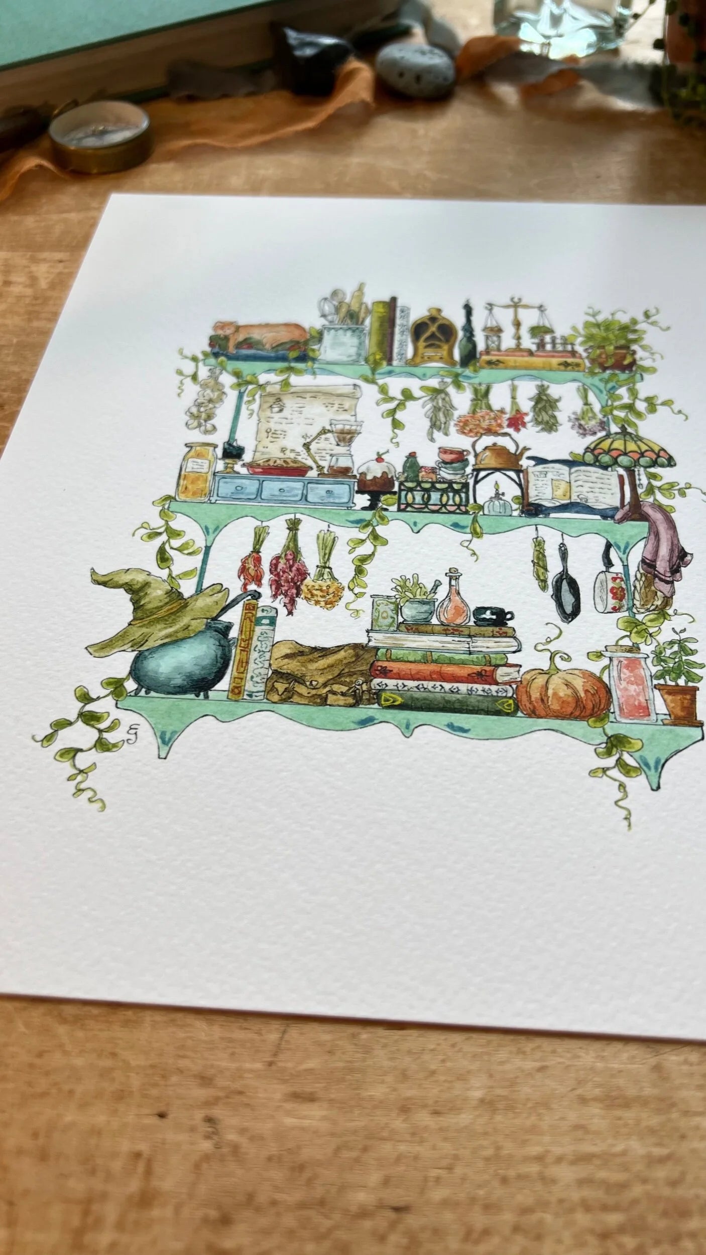 The Kitchen Witch's Shelves Giclée Print