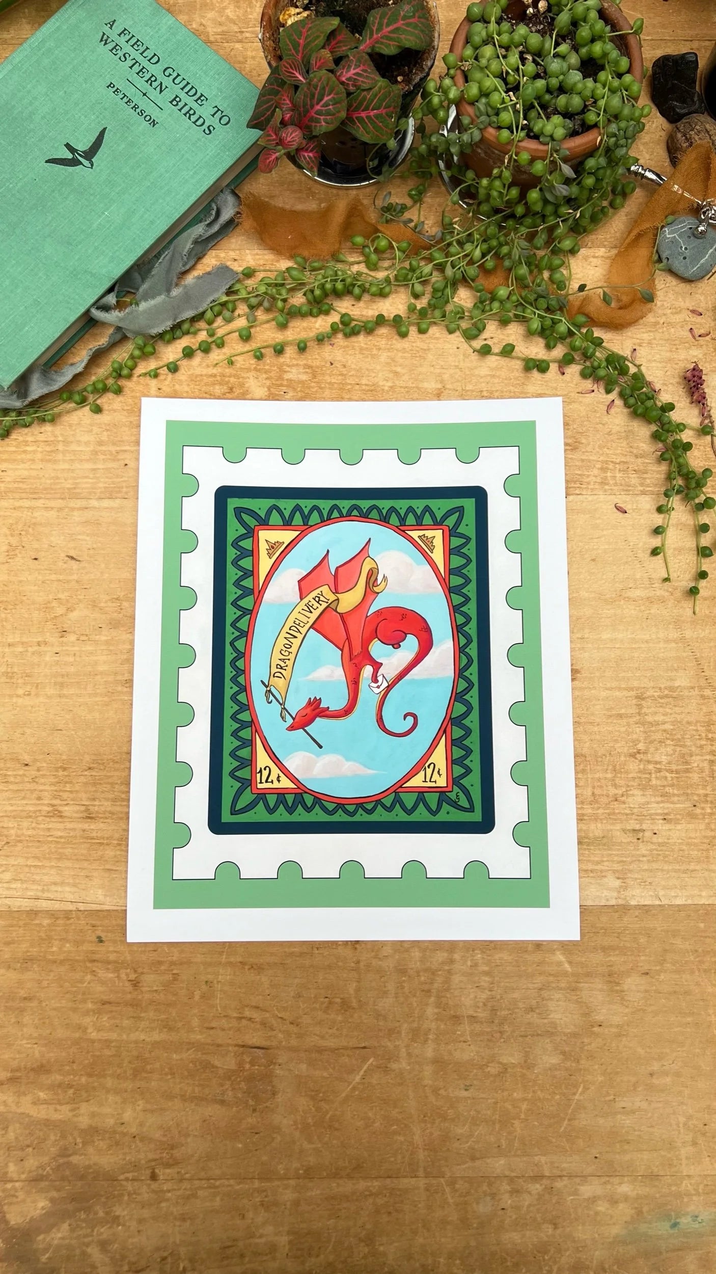 Dragon Delivery Stamp Print
