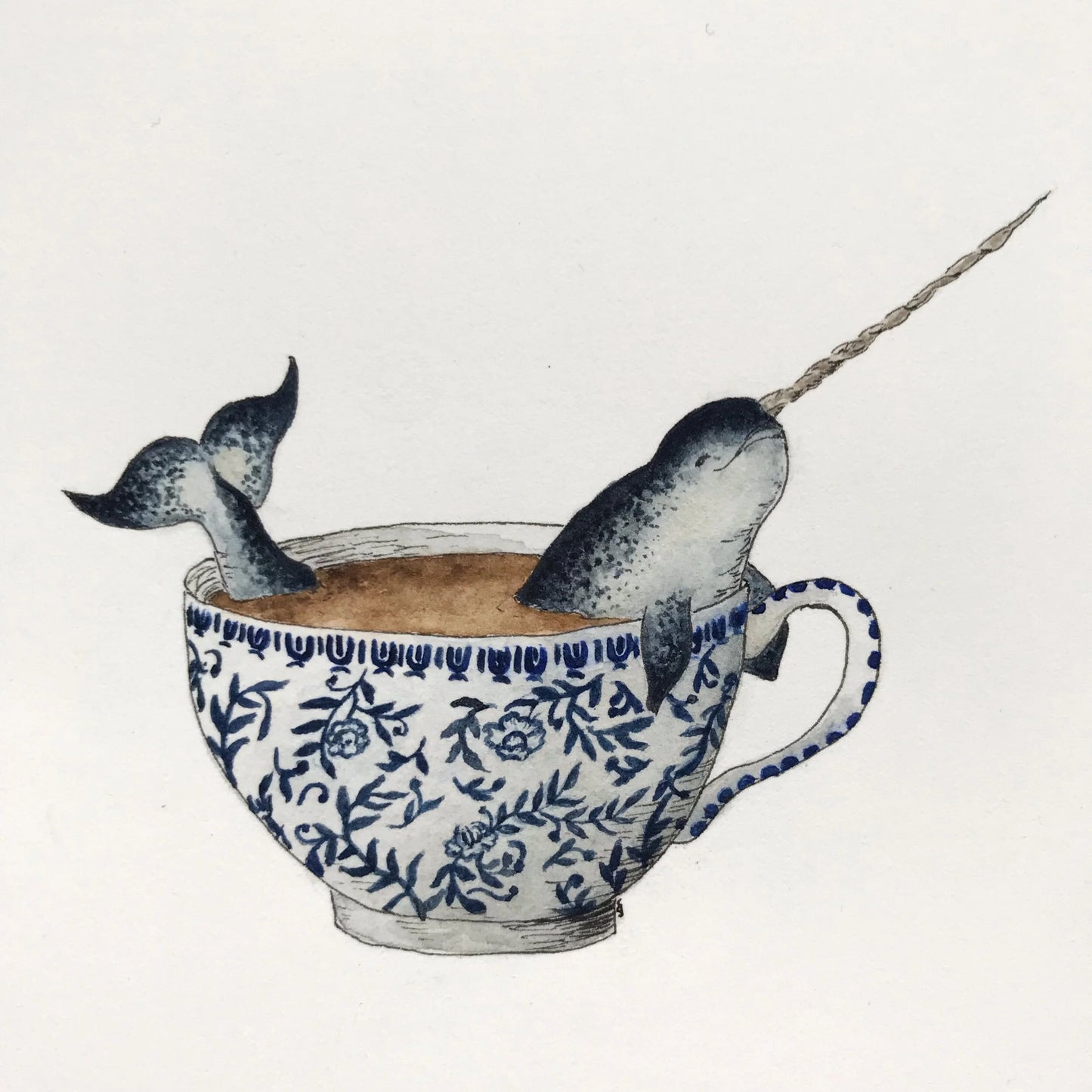 Narwhal in a Teacup Giclée Print