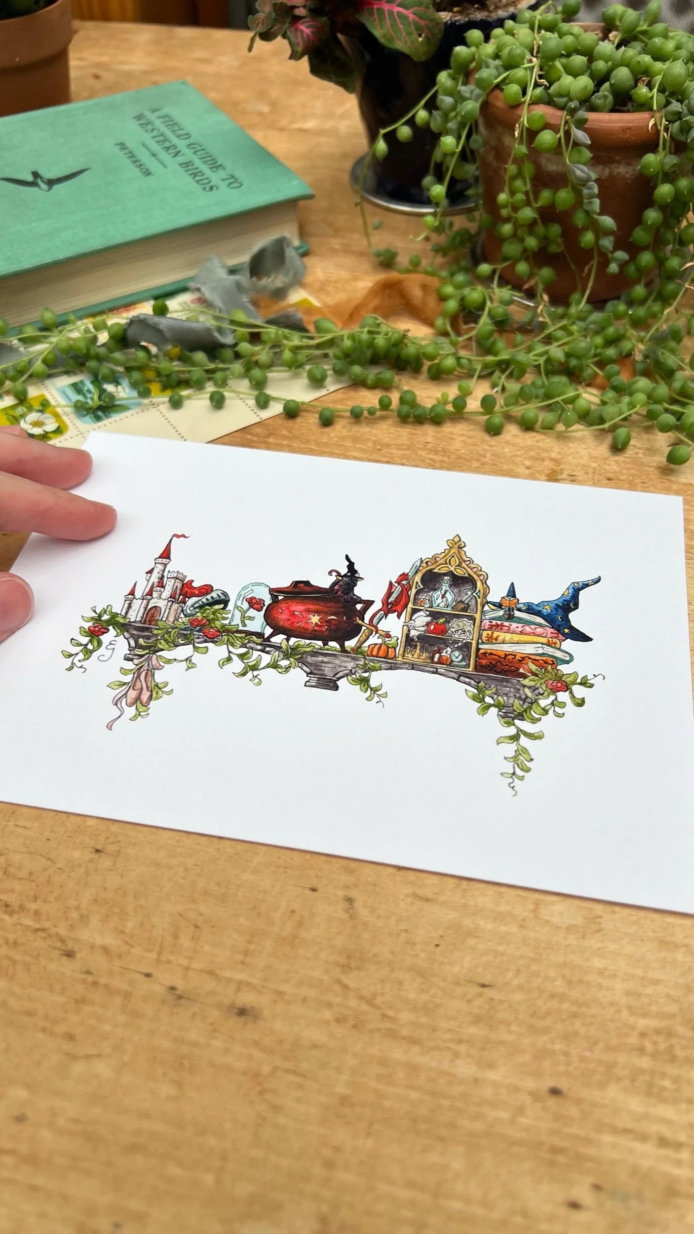 The Mini Storybook Witch's Shelf Giclée Print