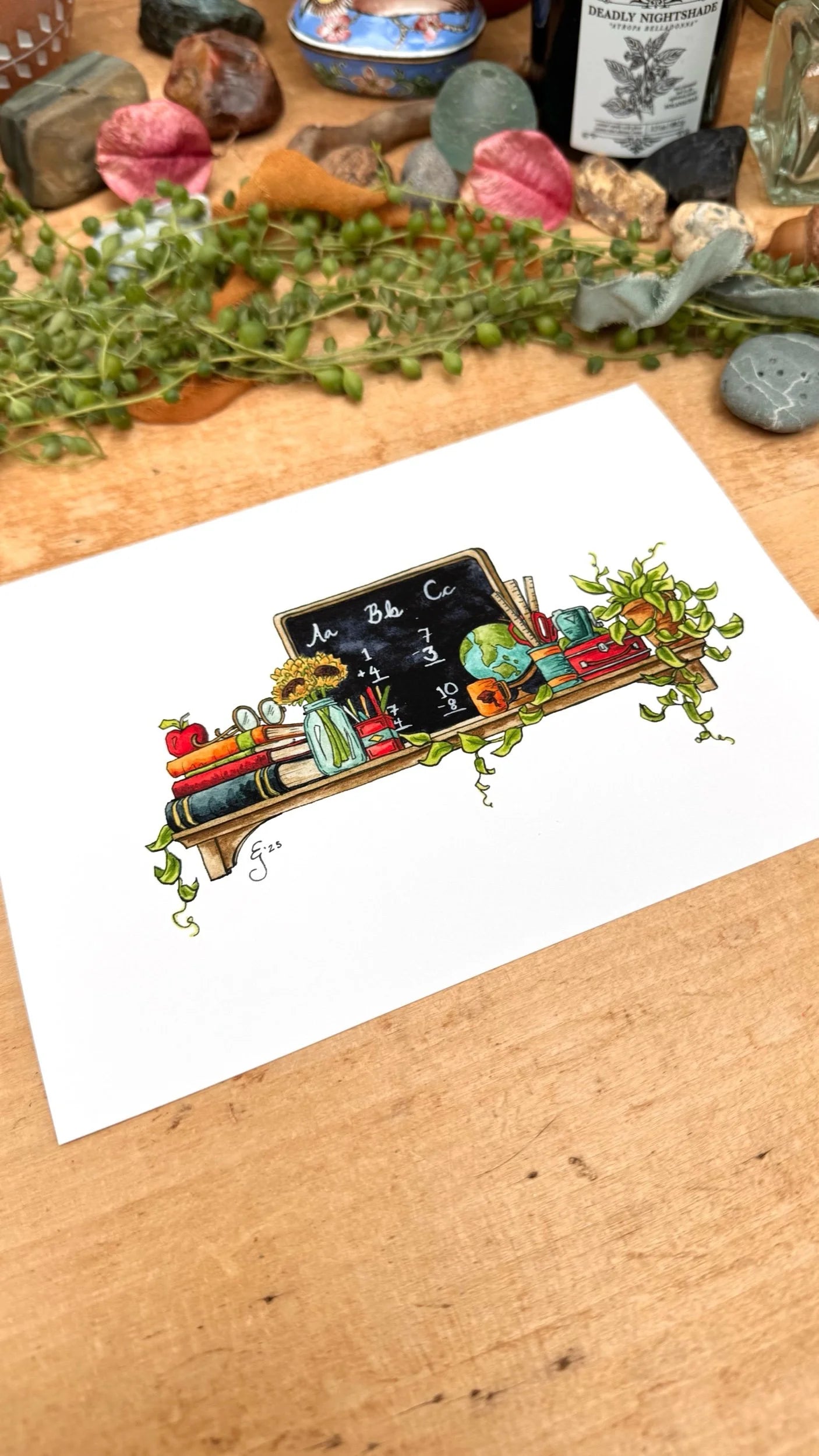 The Mini Teacher's Shelf Giclée Print