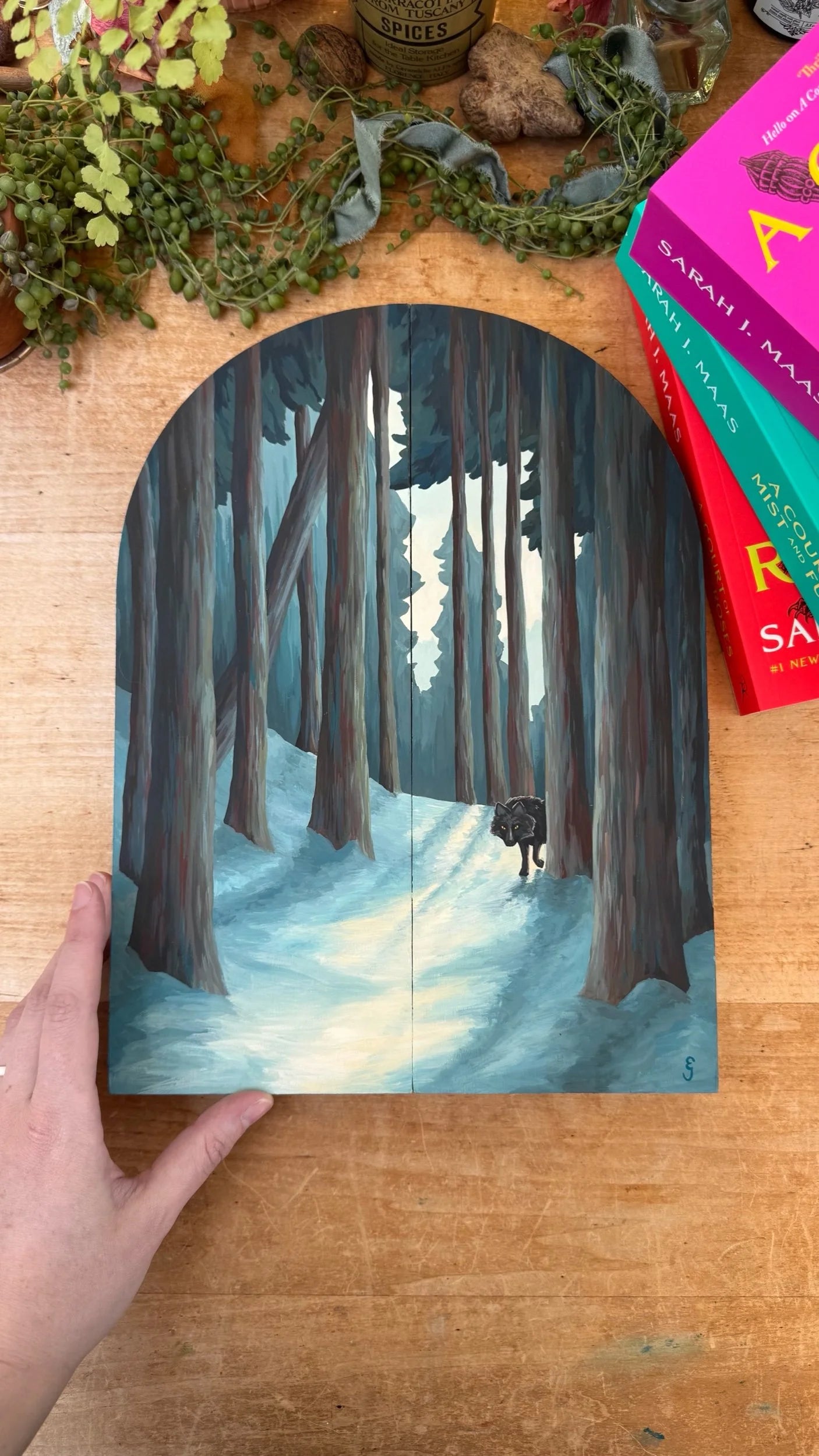 A Court of Thorns and Roses Original Painting
