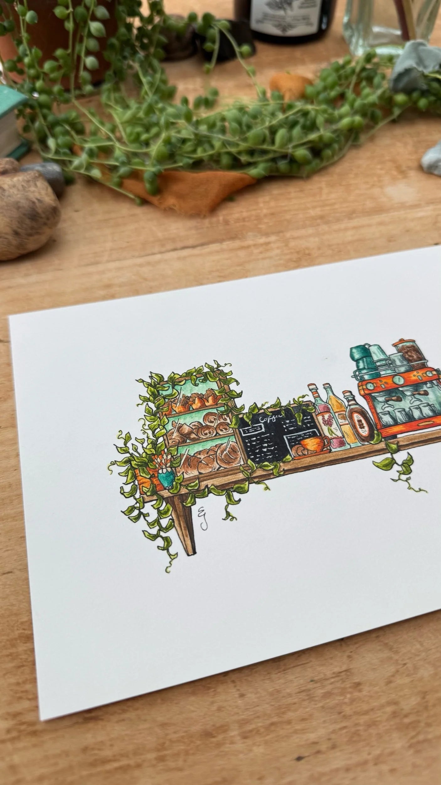 Original Mini Barista's Shelf Illustration