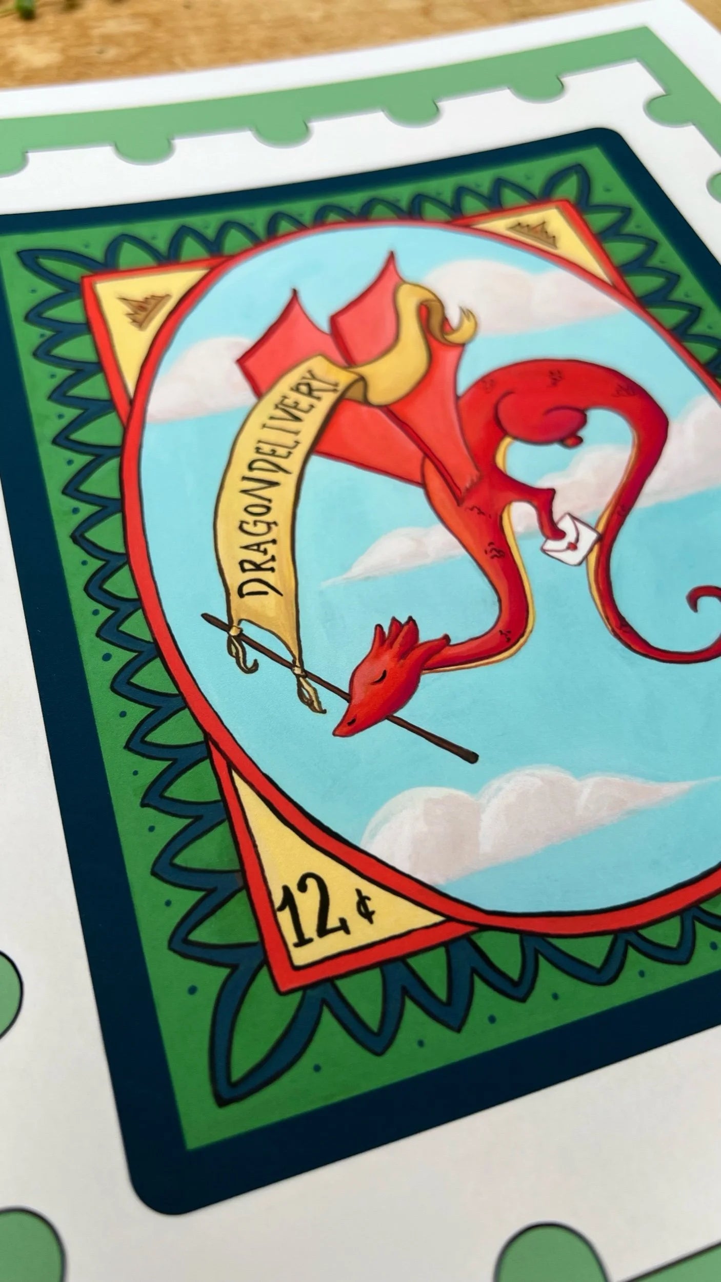 Dragon Delivery Stamp Print