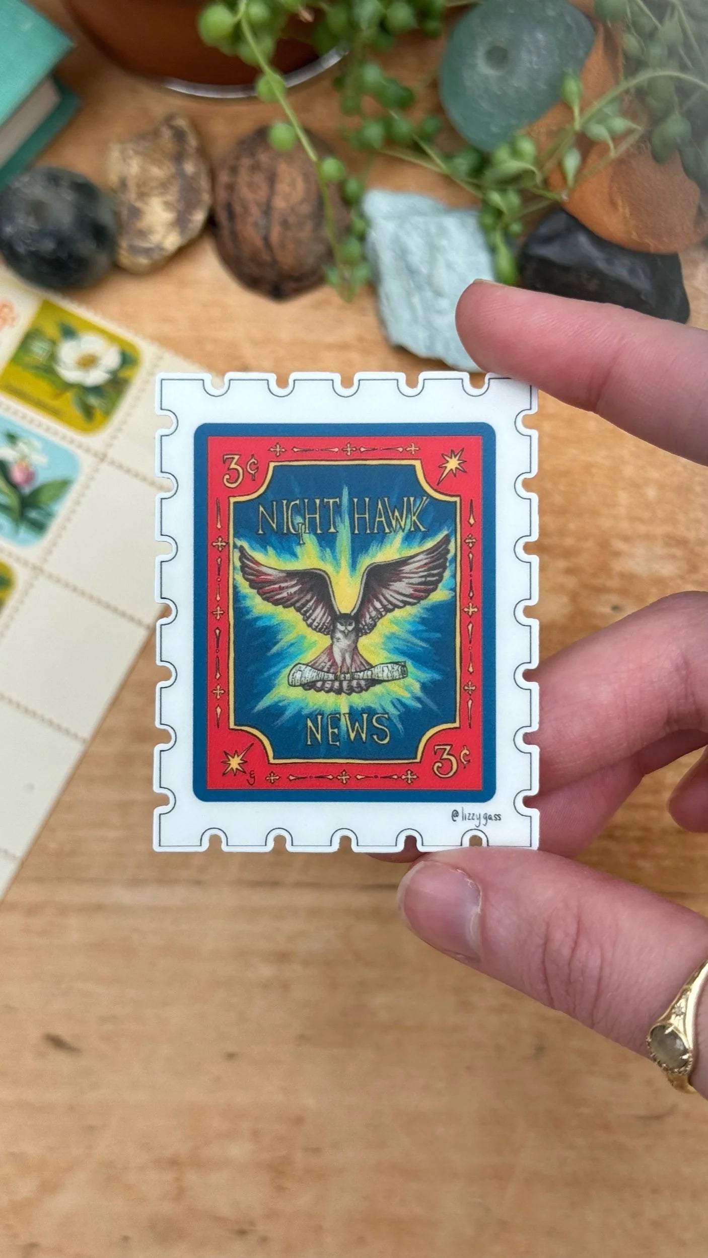 Night Hawk News Stamp Sticker