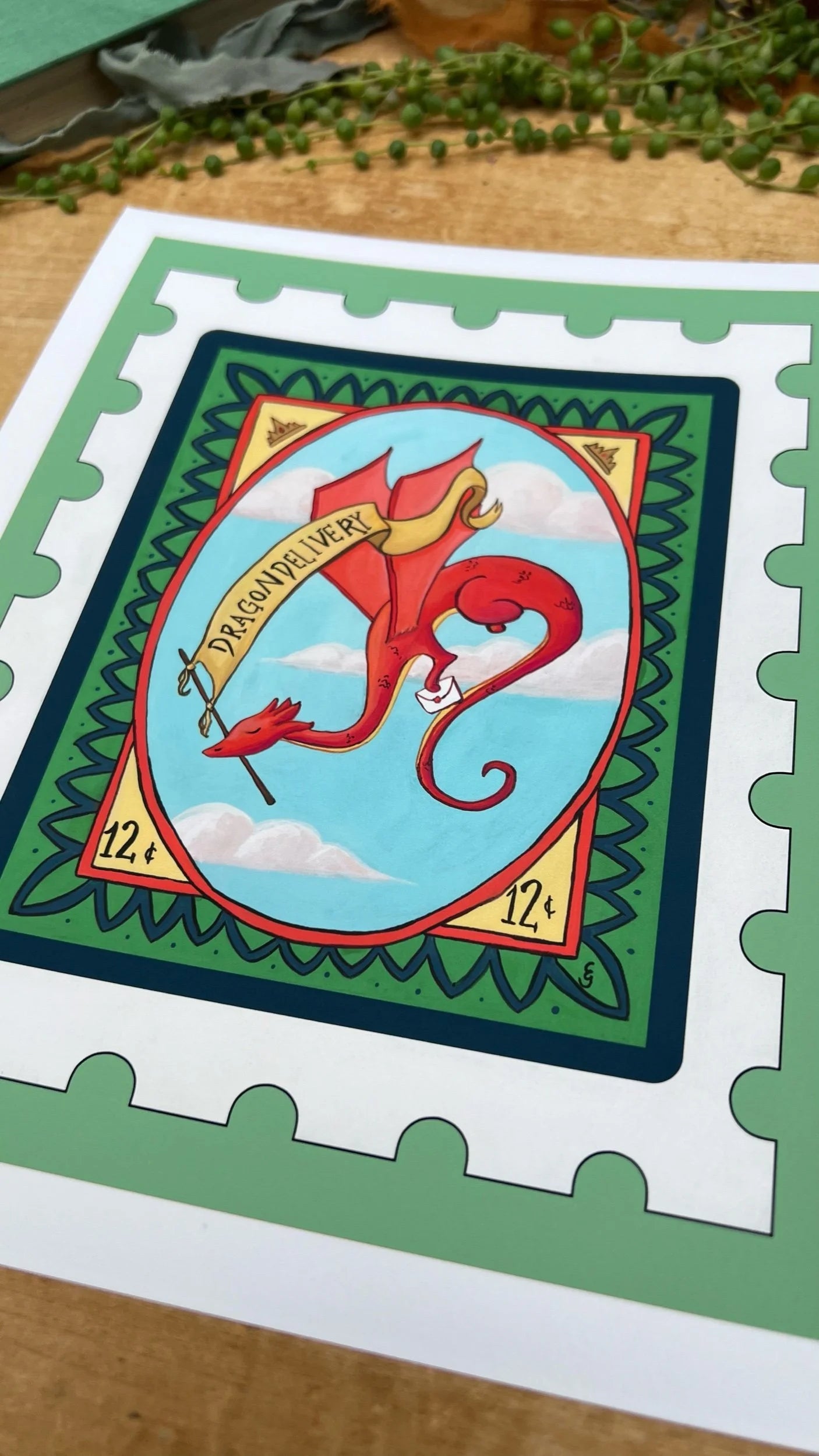 Dragon Delivery Stamp Print