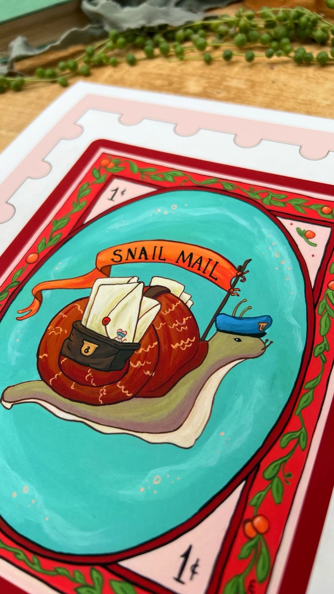 Snail Mail Stamp Print