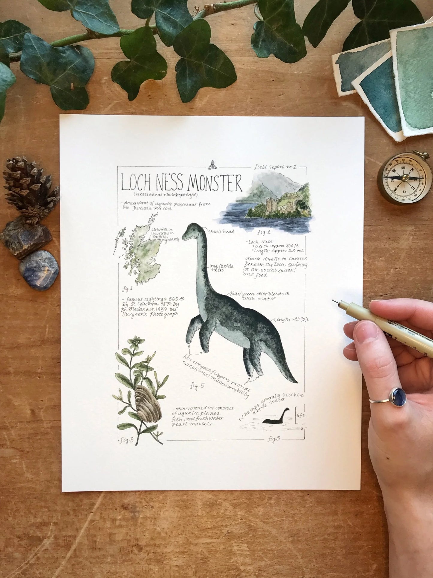 Loch Ness Monster (Nessie) Field Report Giclée Print