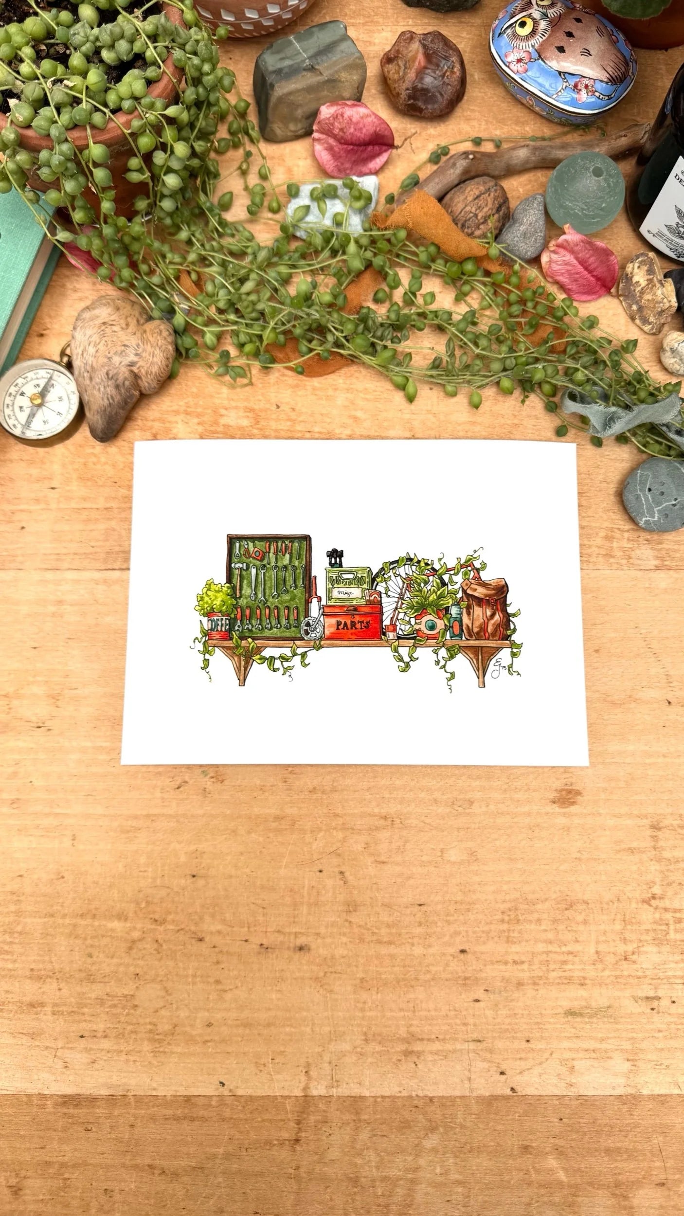 The Mini Cyclist's Shelf Giclée Print