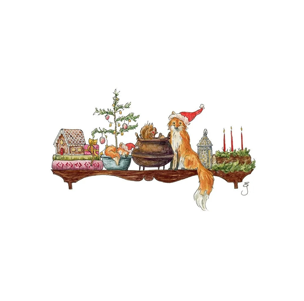 The Mini Christmas Witch's Shelf Giclée Print