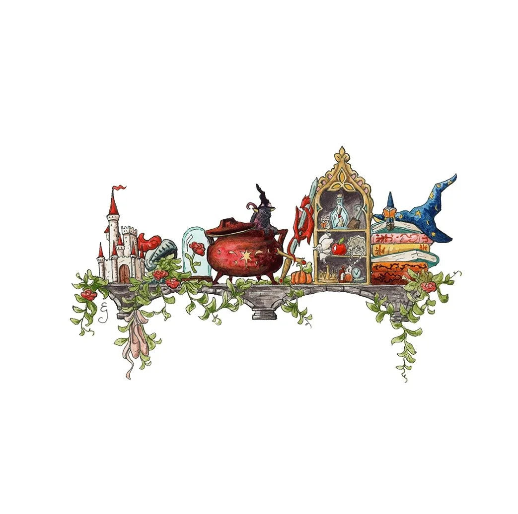 The Mini Storybook Witch's Shelf Giclée Print