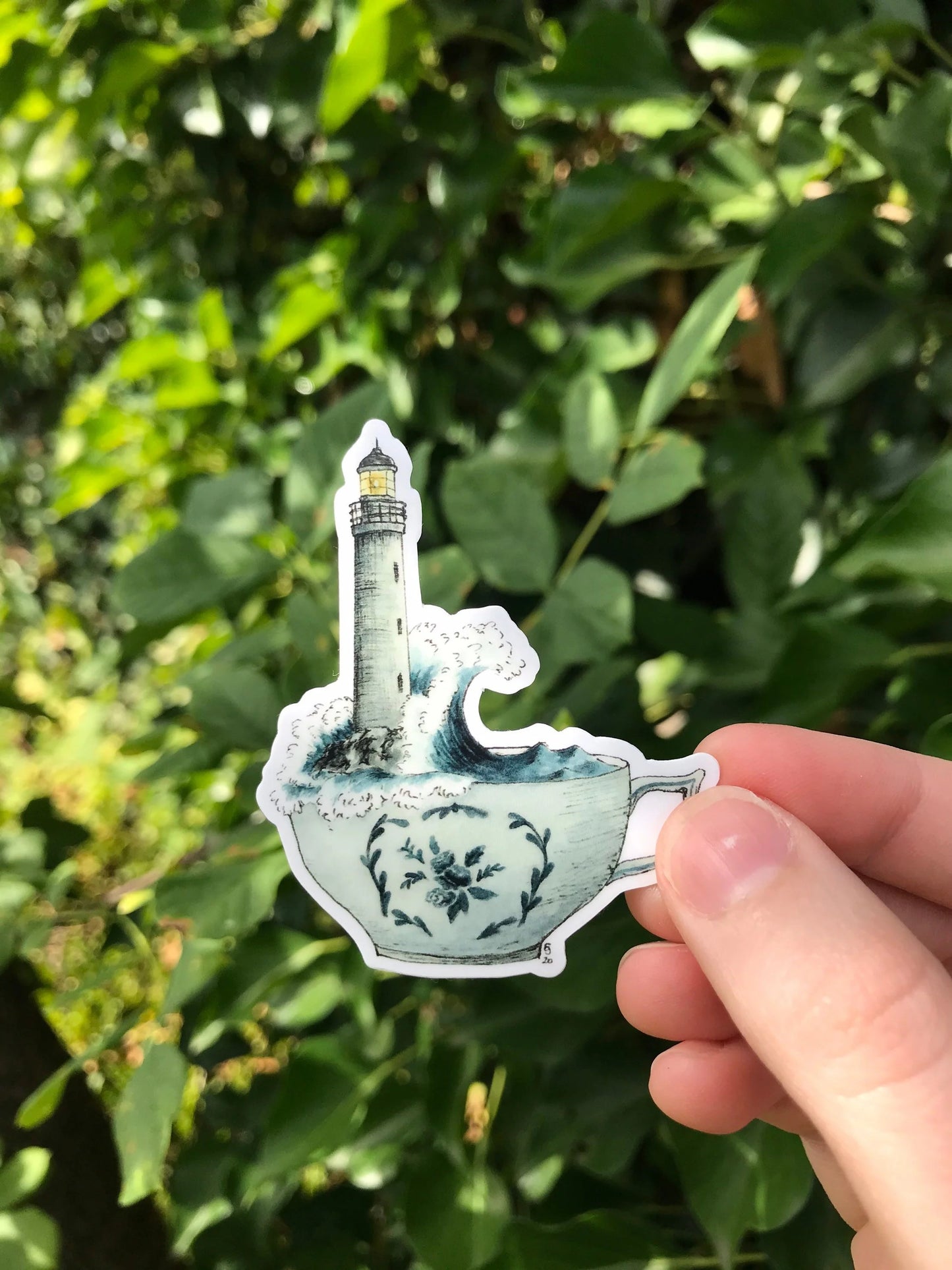 Lighthouse in a Teacup Sticker