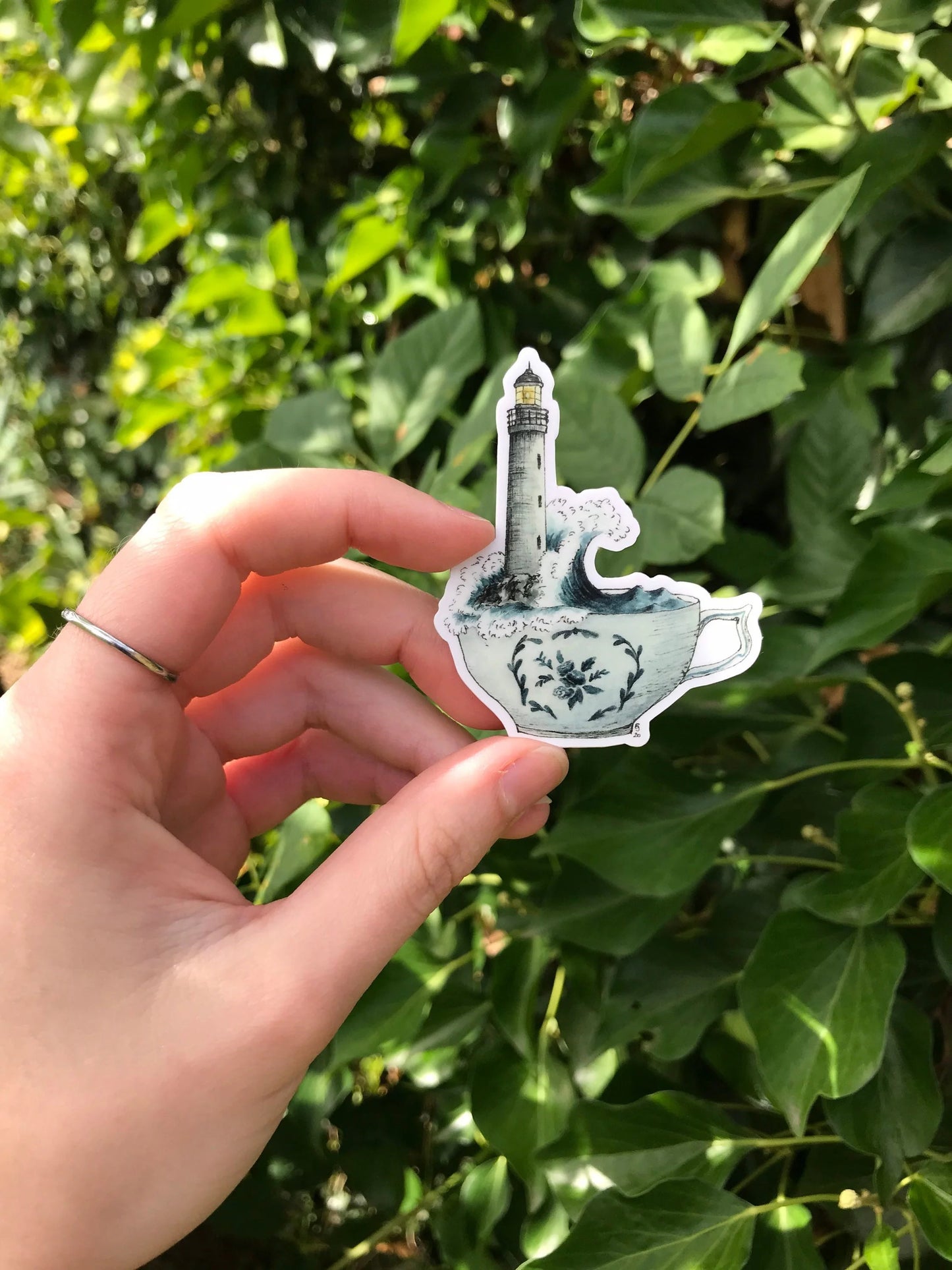 Lighthouse in a Teacup Sticker