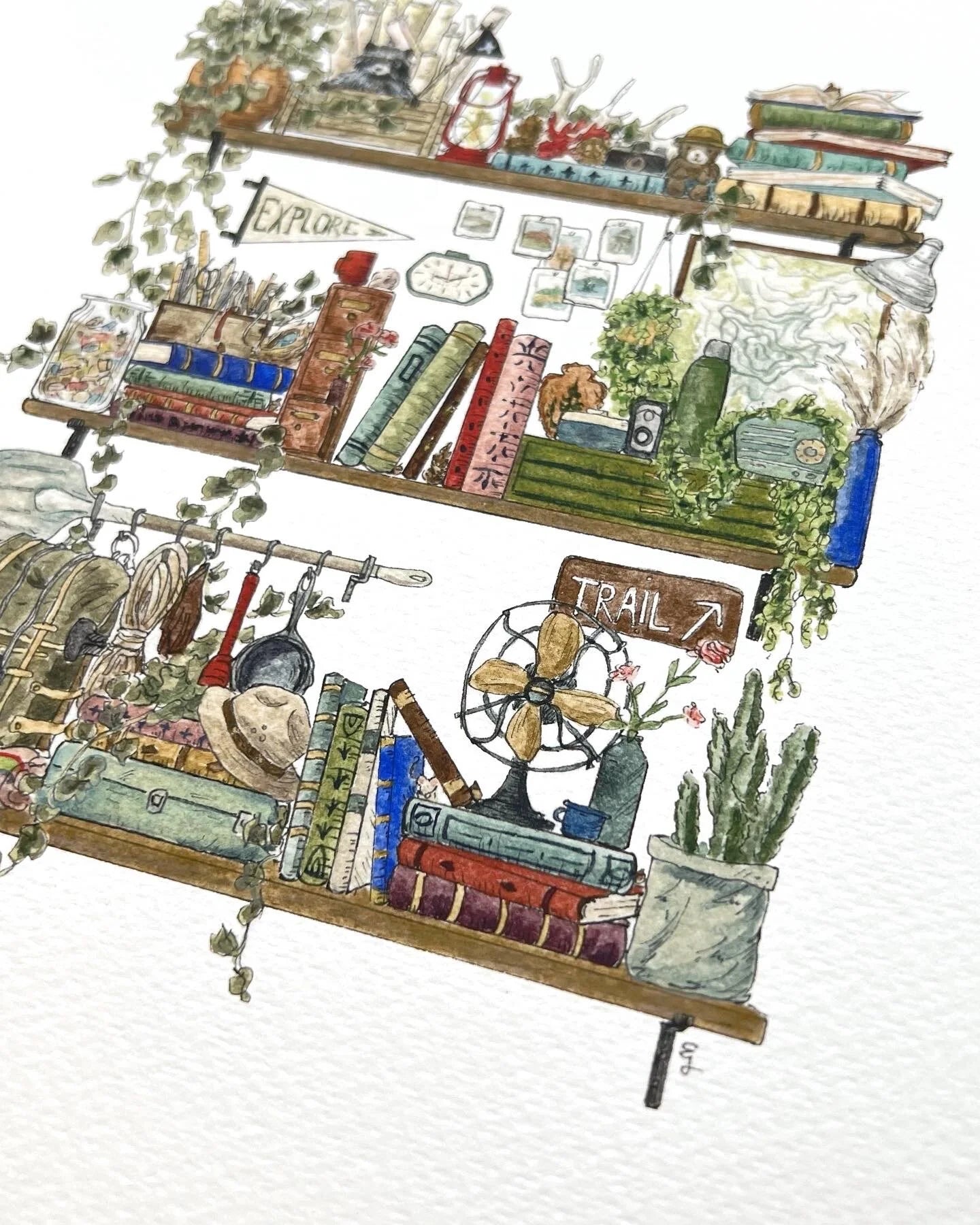 The Park Ranger Shelves Giclée Print