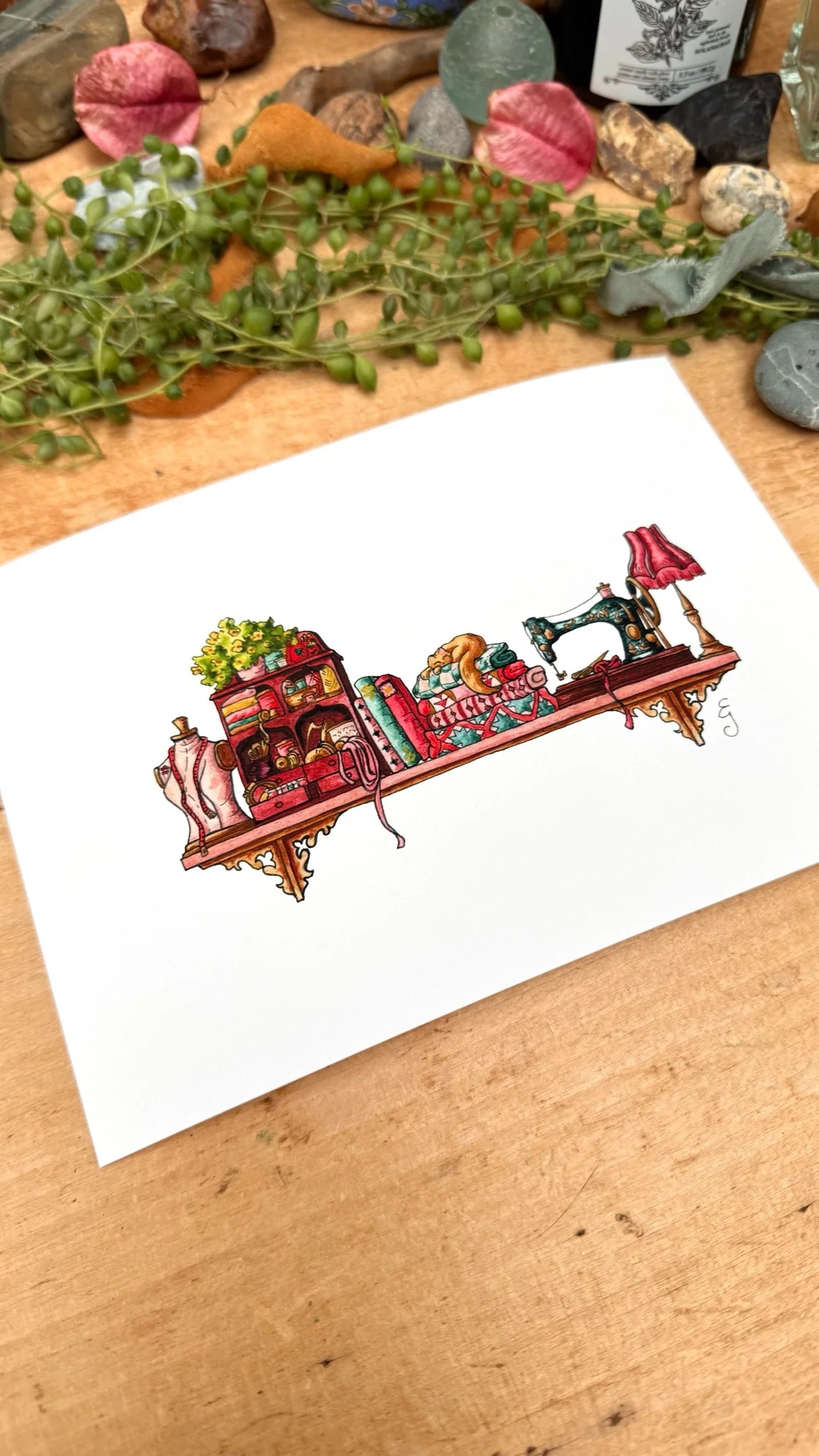 The Mini Sewist's Shelf Giclée Print