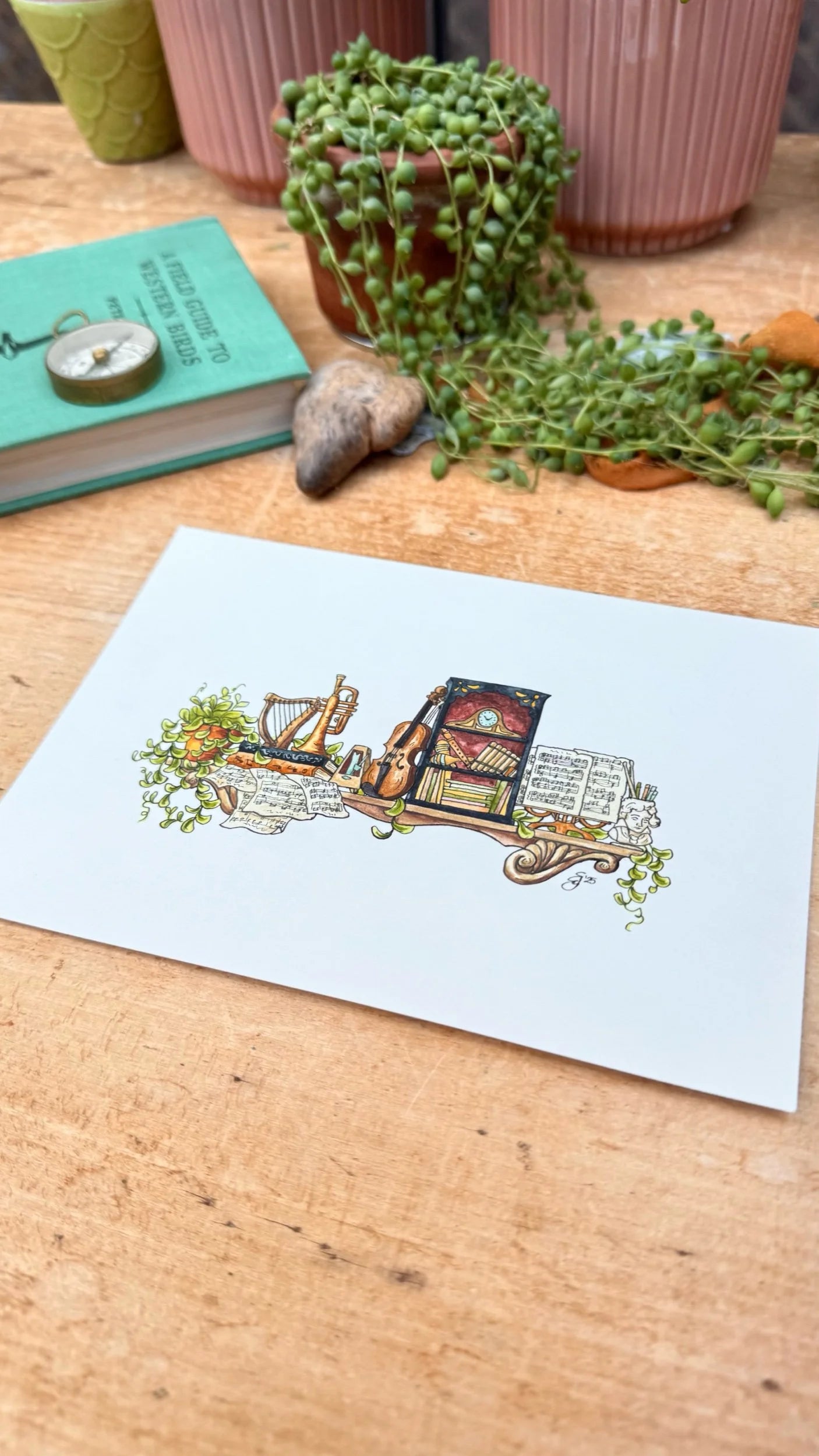 Original Mini Musician's Shelf Illustration