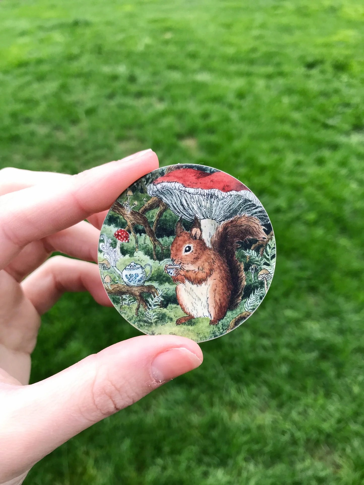Squirrel Teatime Sticker