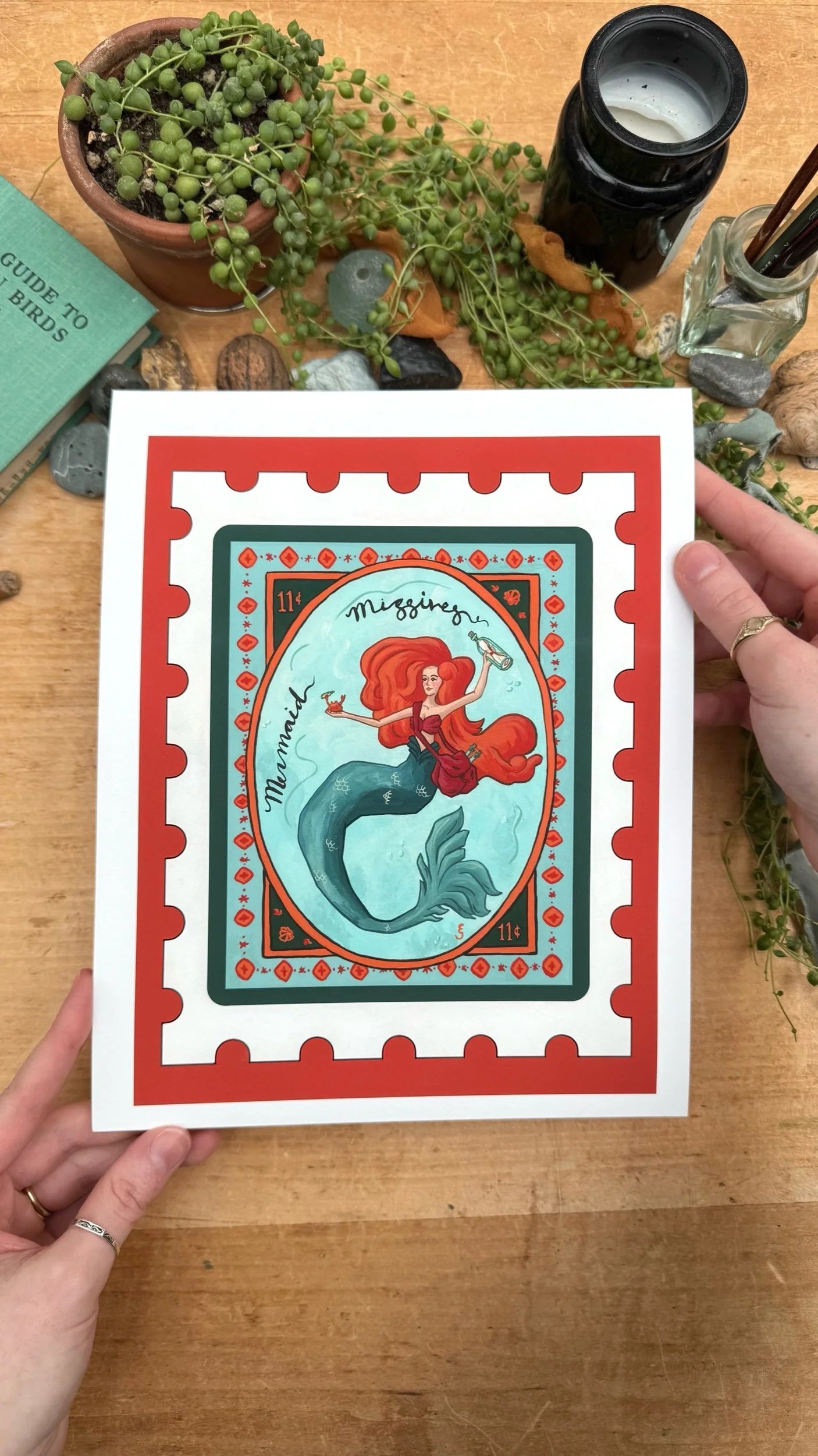Mermaid Missives Stamp Print