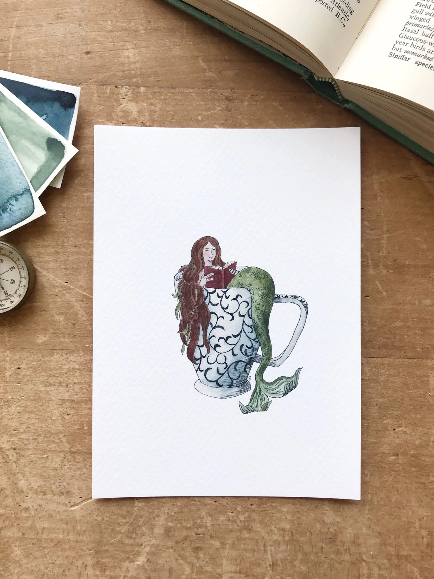 Mermaid in a Teacup Giclée Print