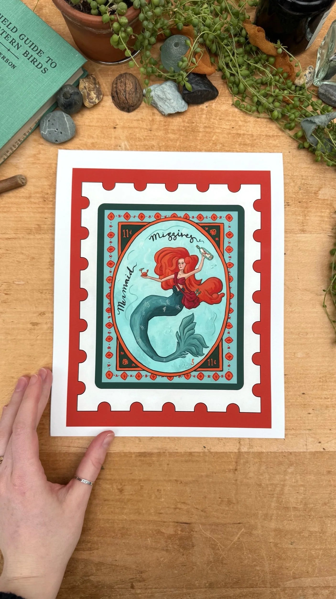 Mermaid Missives Stamp Print