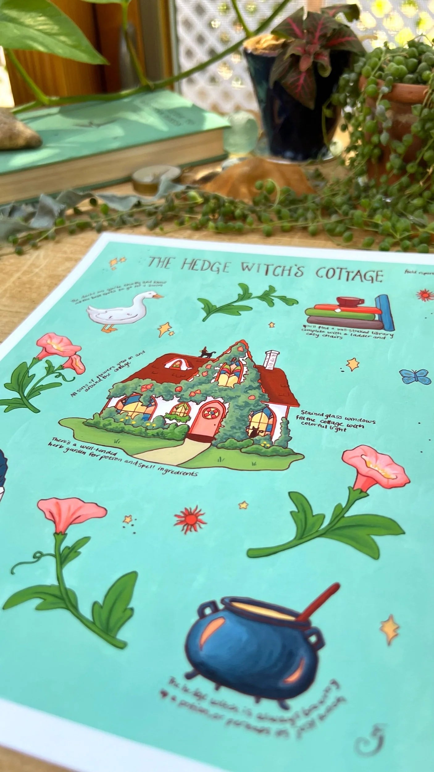 The Hedge Witch's Cottage Field Report Giclée Print