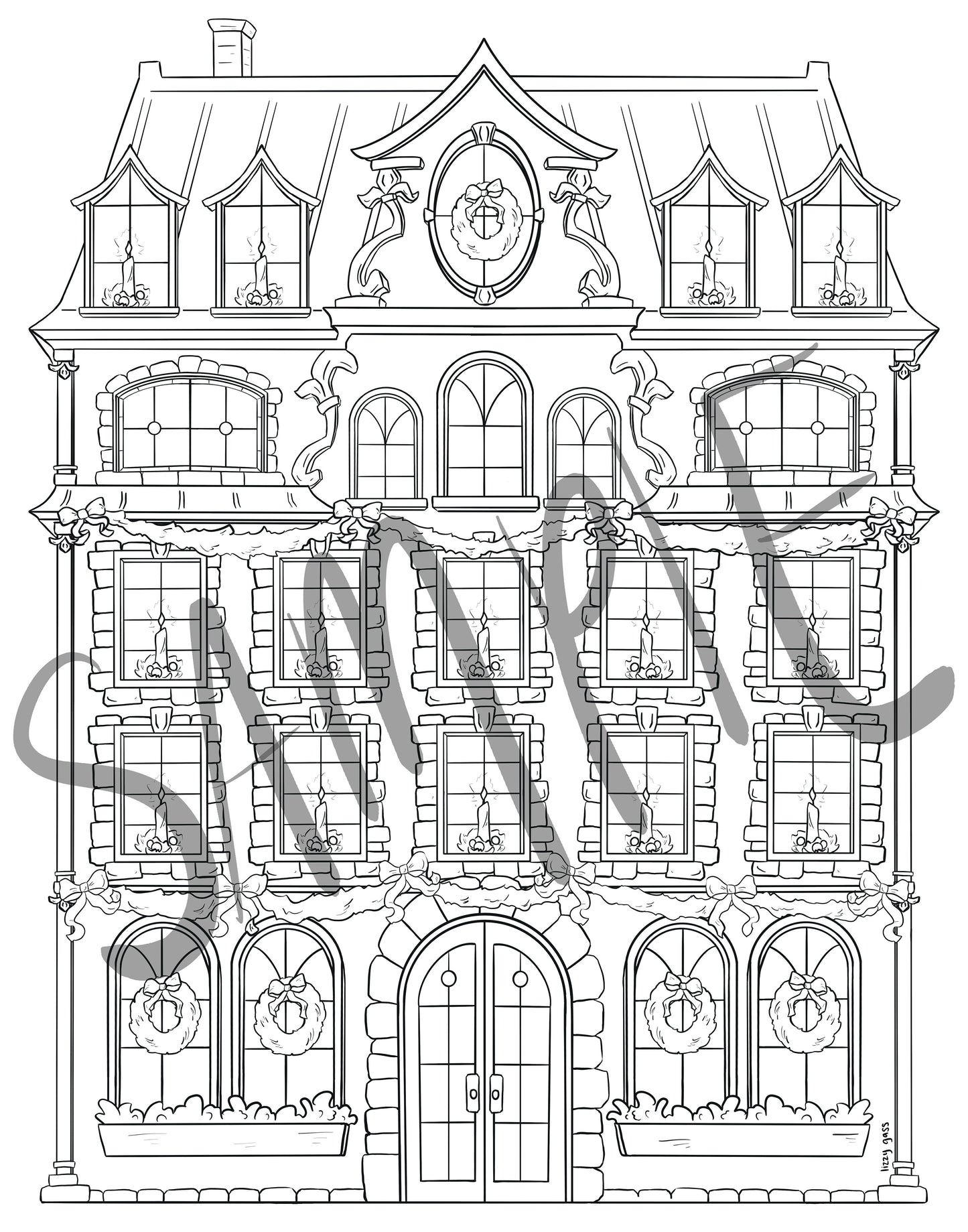 LINE ART VERSION - Christmas Advent Calendar Kit