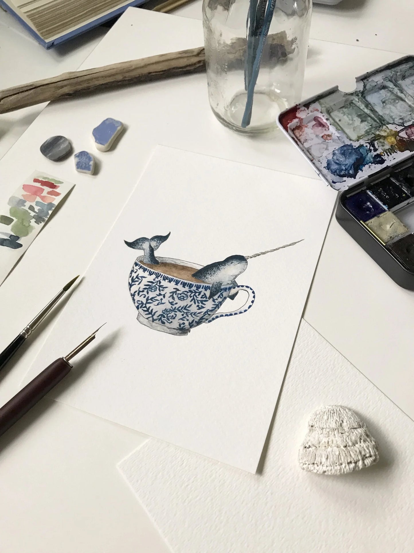 Nautical Teacup Giclée Print Pair