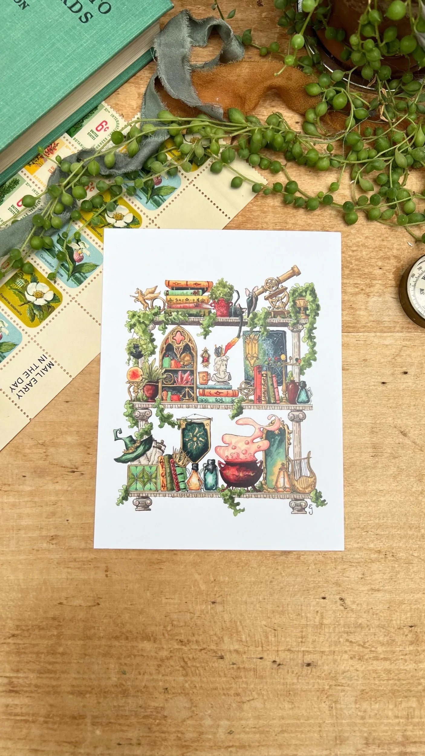 The Celestial Witch's Shelves Postcard
