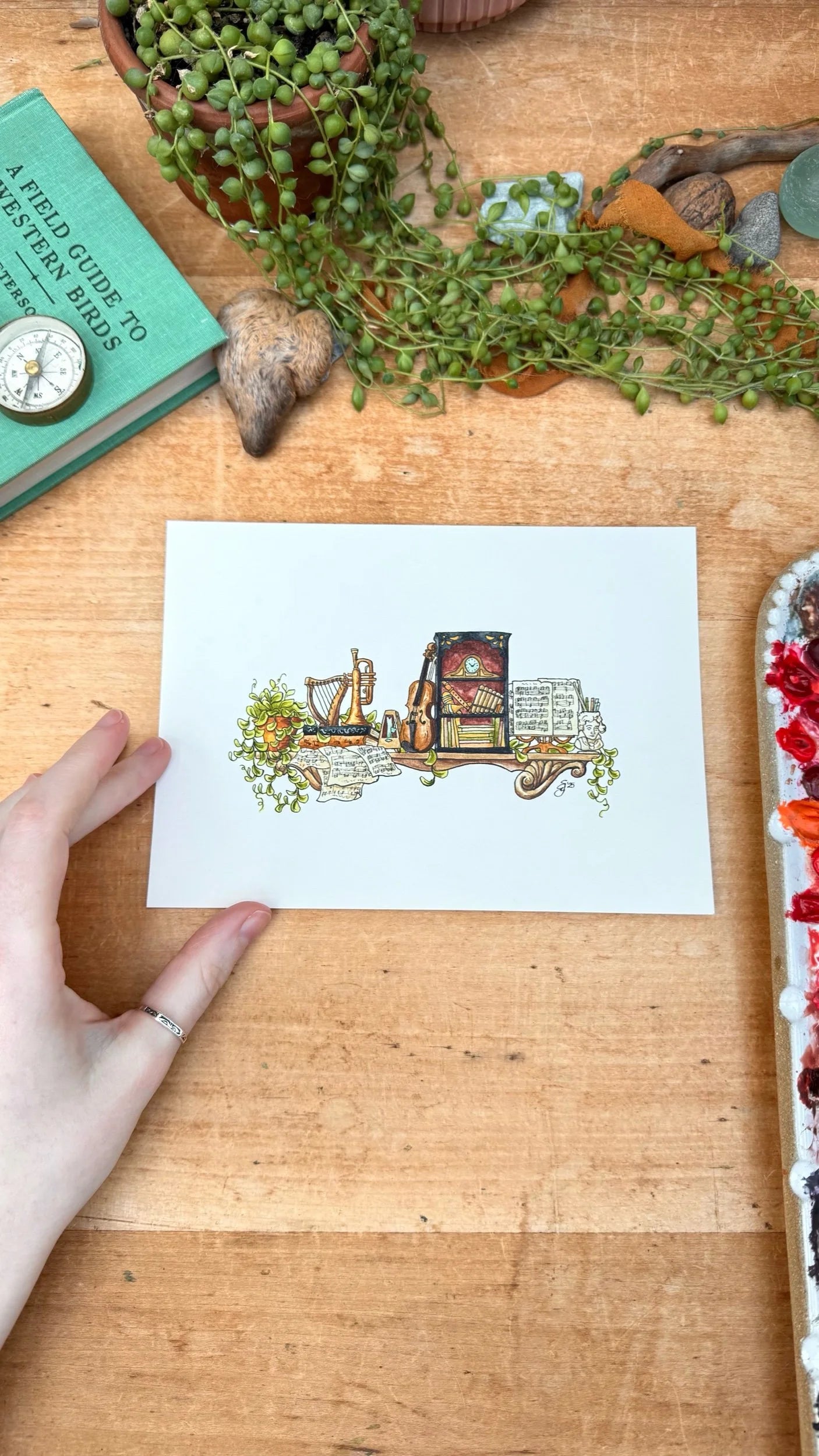 Original Mini Musician's Shelf Illustration