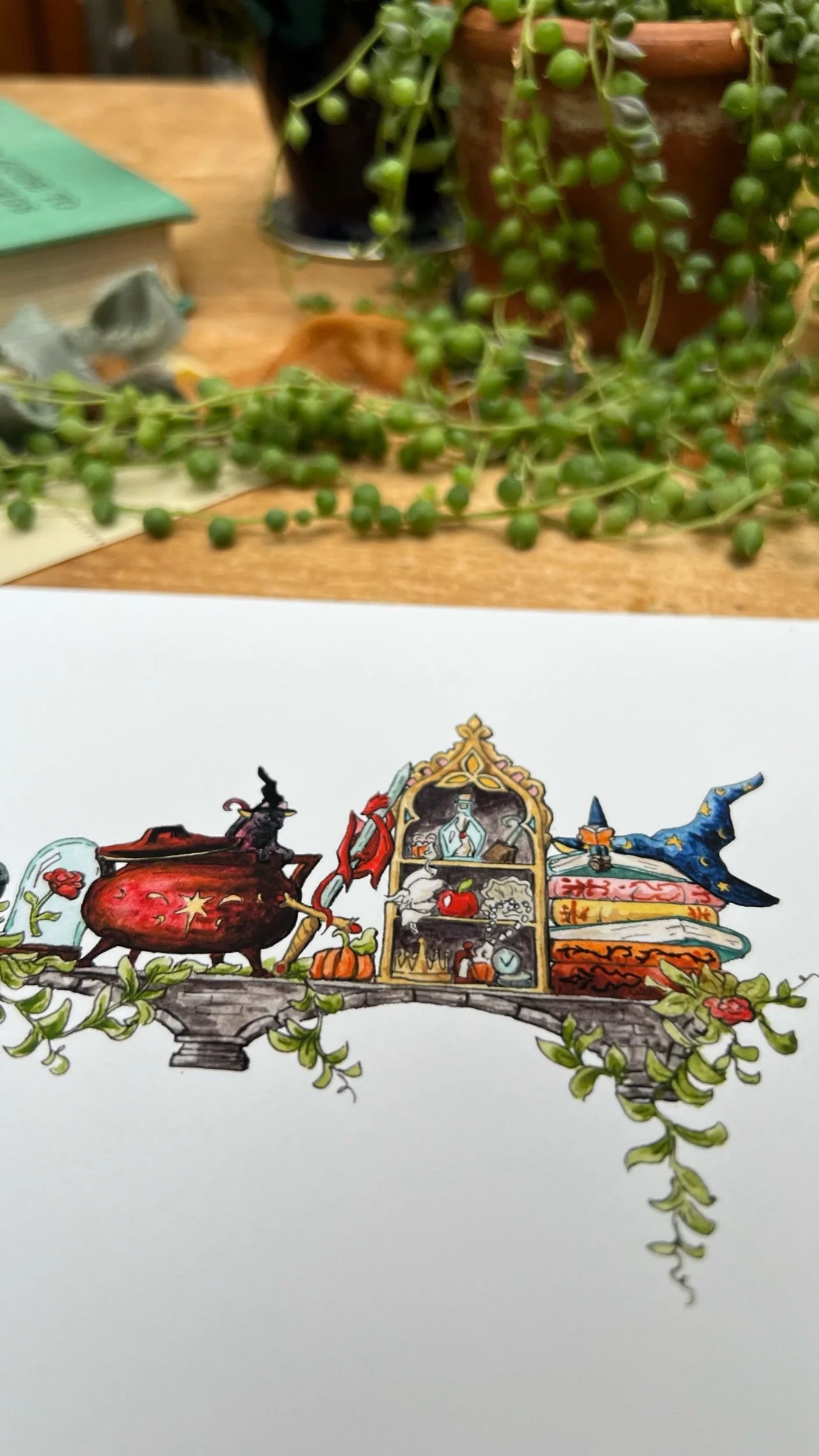 The Mini Storybook Witch's Shelf Giclée Print