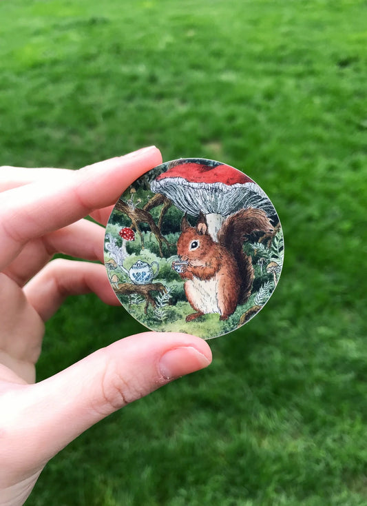 Squirrel Teatime Sticker