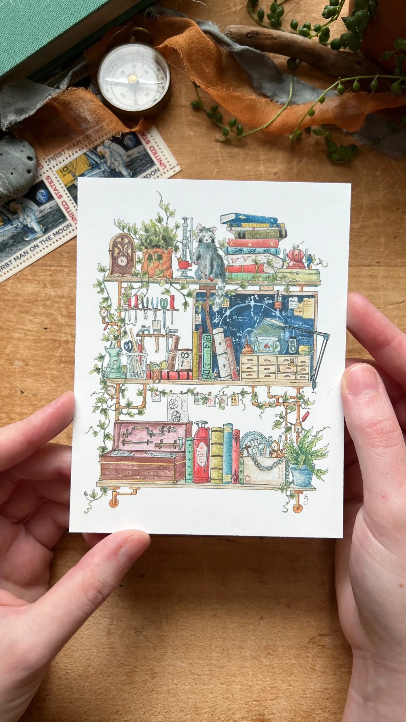 The Inventor's Shelves Postcard