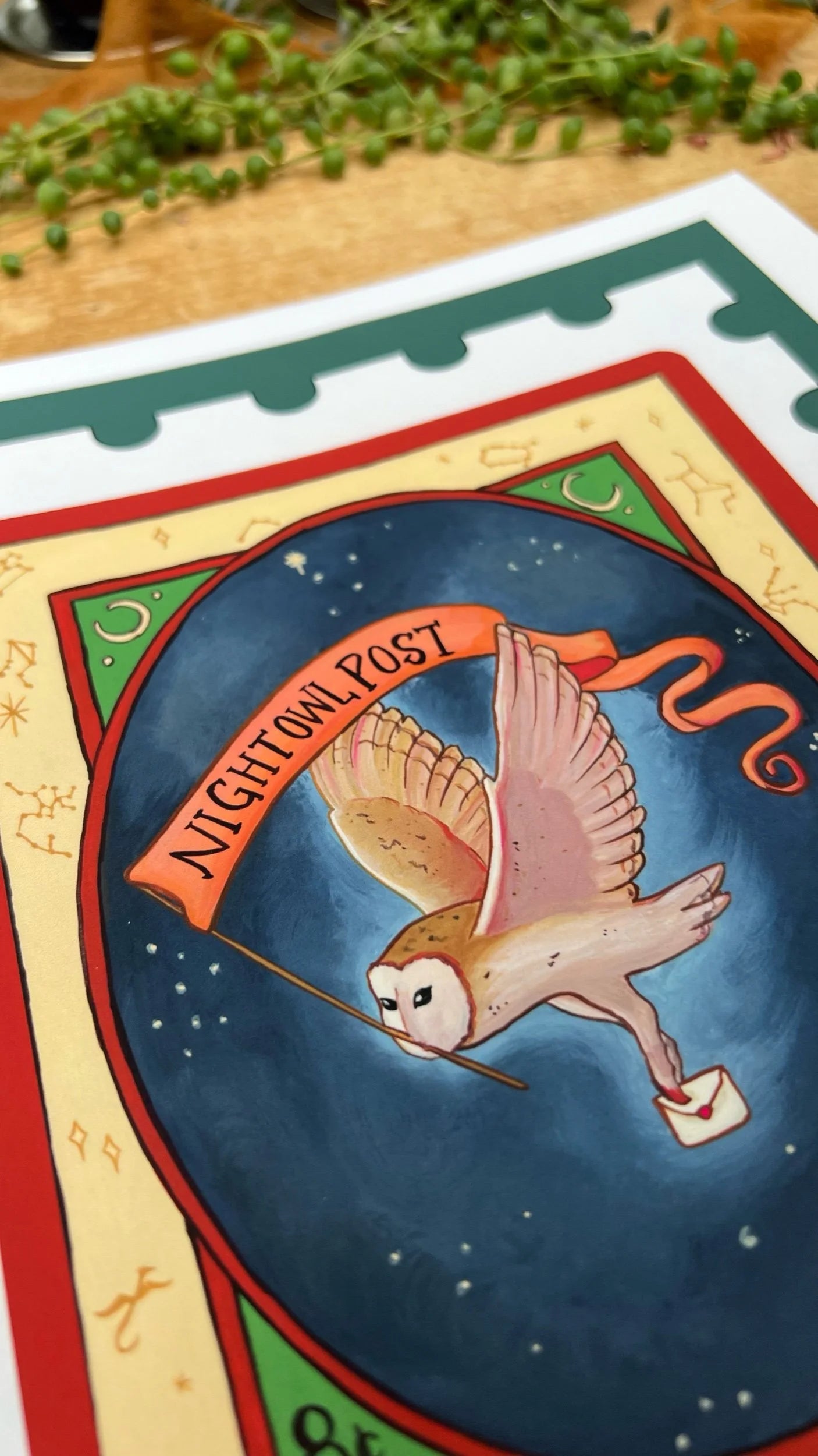 Night Owl Post Stamp Print