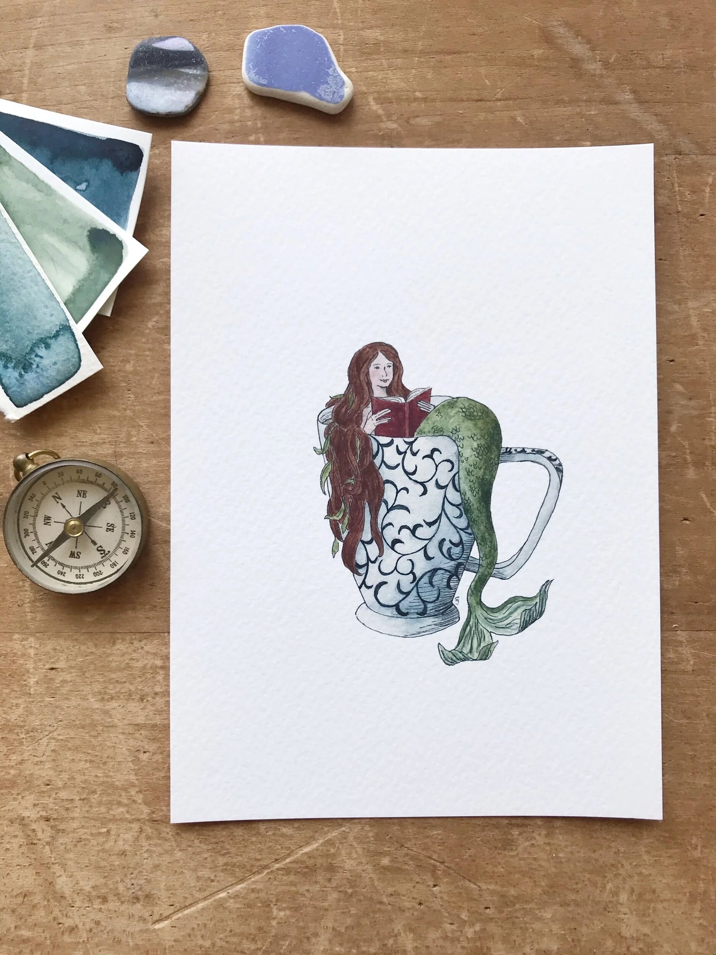 Mermaid in a Teacup Giclée Print