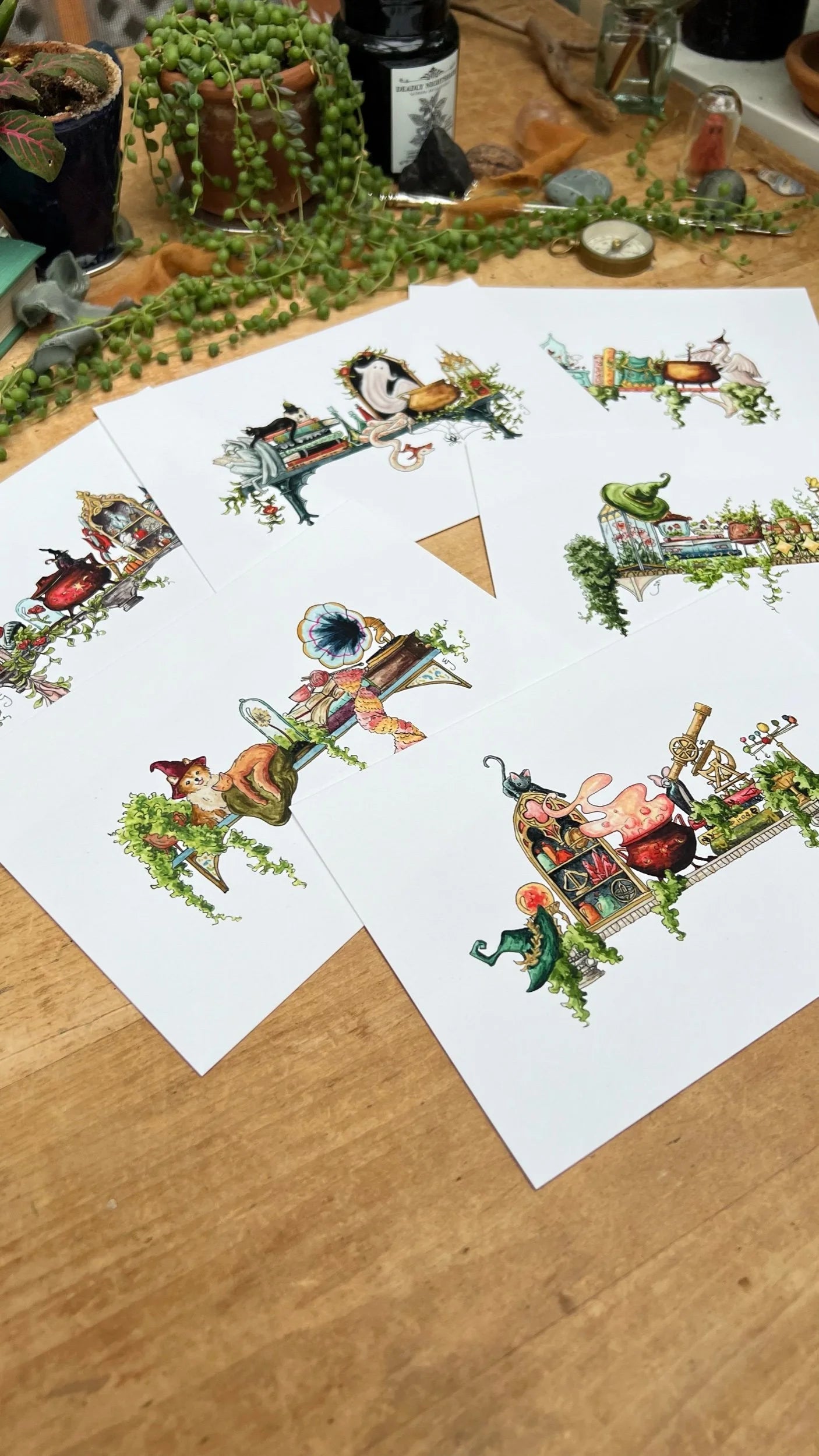 Mini Witches Shelves Giclée Print Bundle, Vol. 2