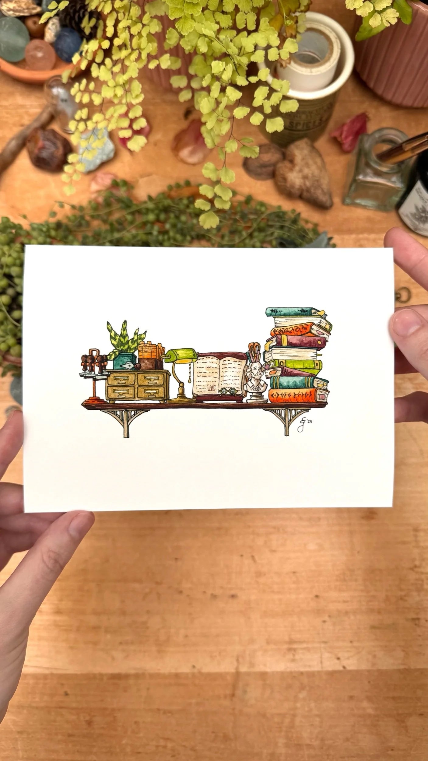 The Mini Librarian's Shelf Giclée Print