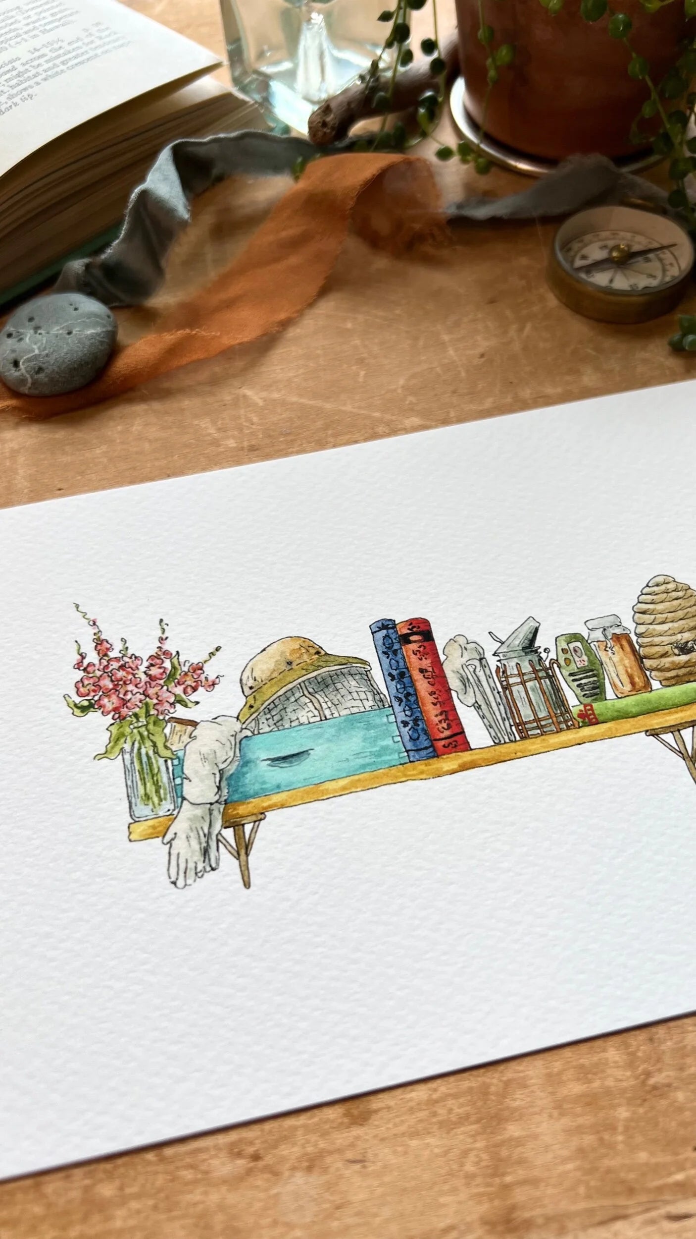 The Mini Beekeeper's Shelf Giclée Print
