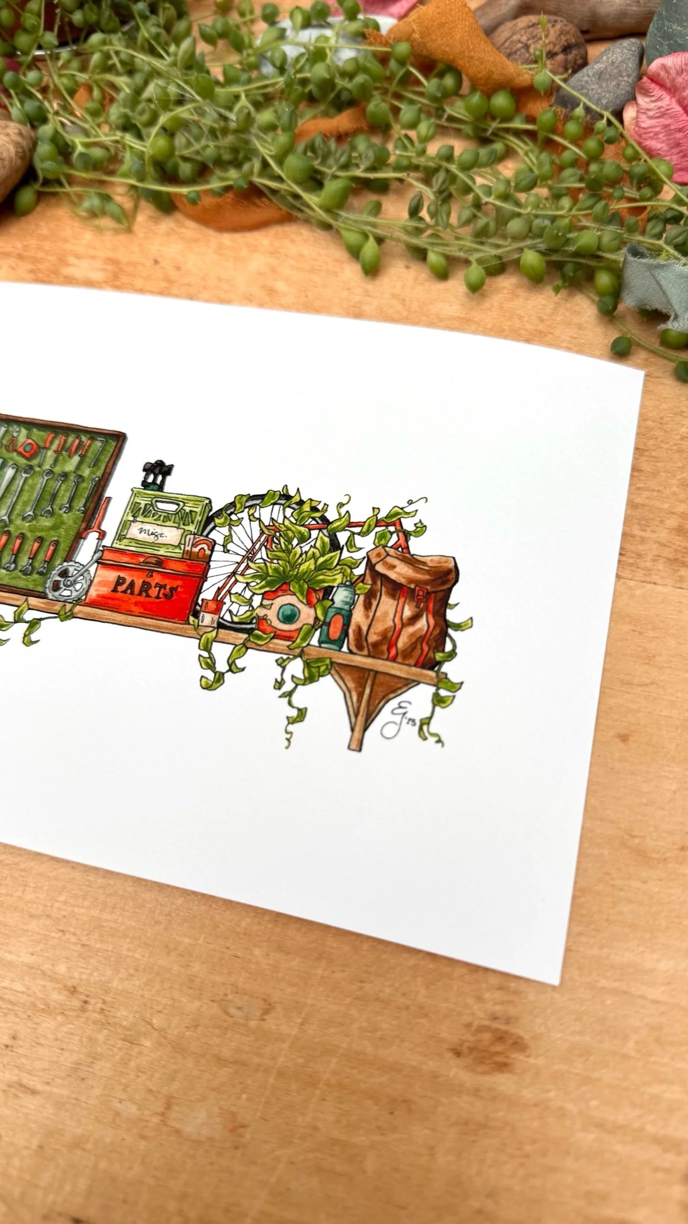 The Mini Cyclist's Shelf Giclée Print