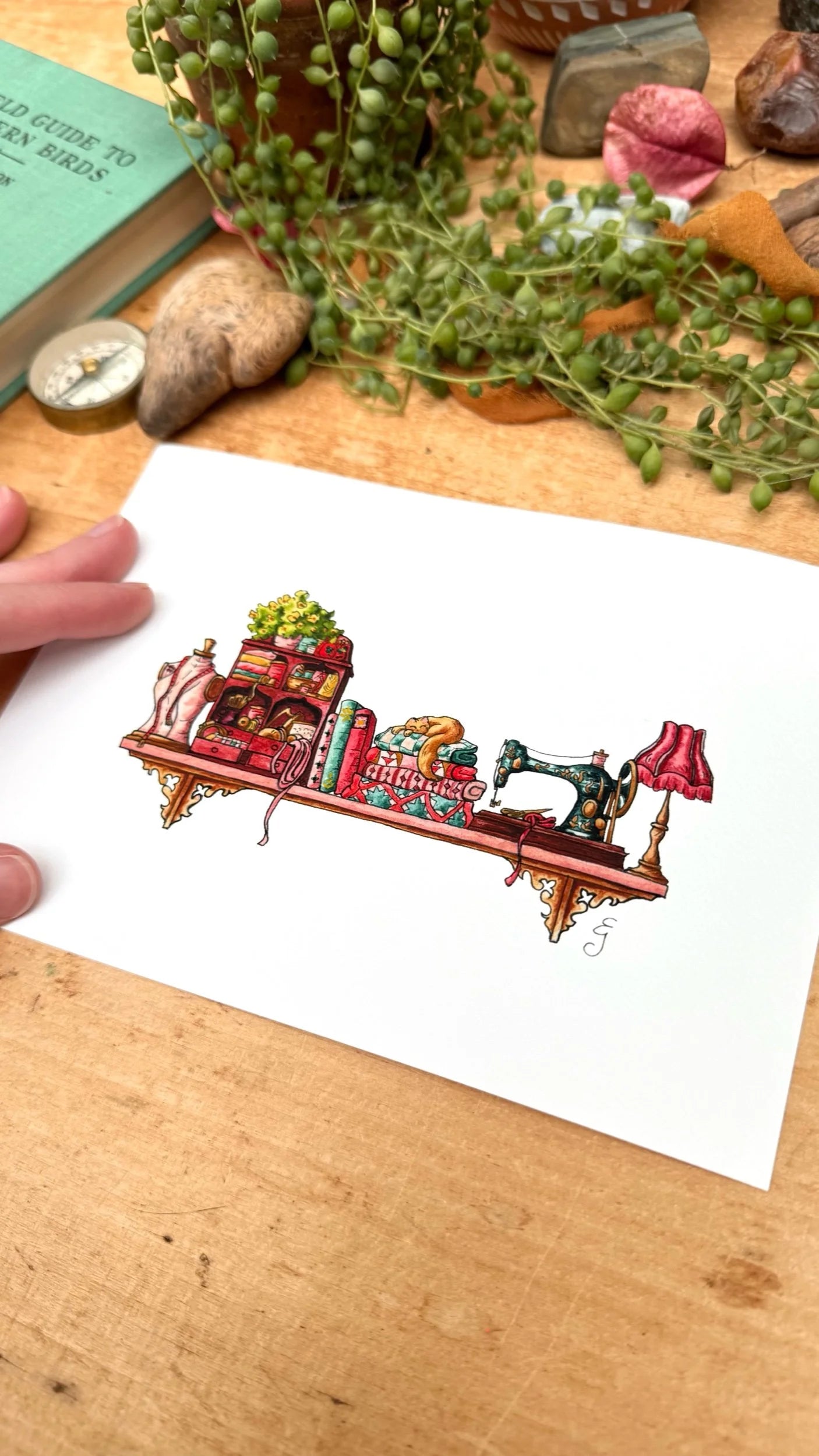 The Mini Sewist's Shelf Giclée Print