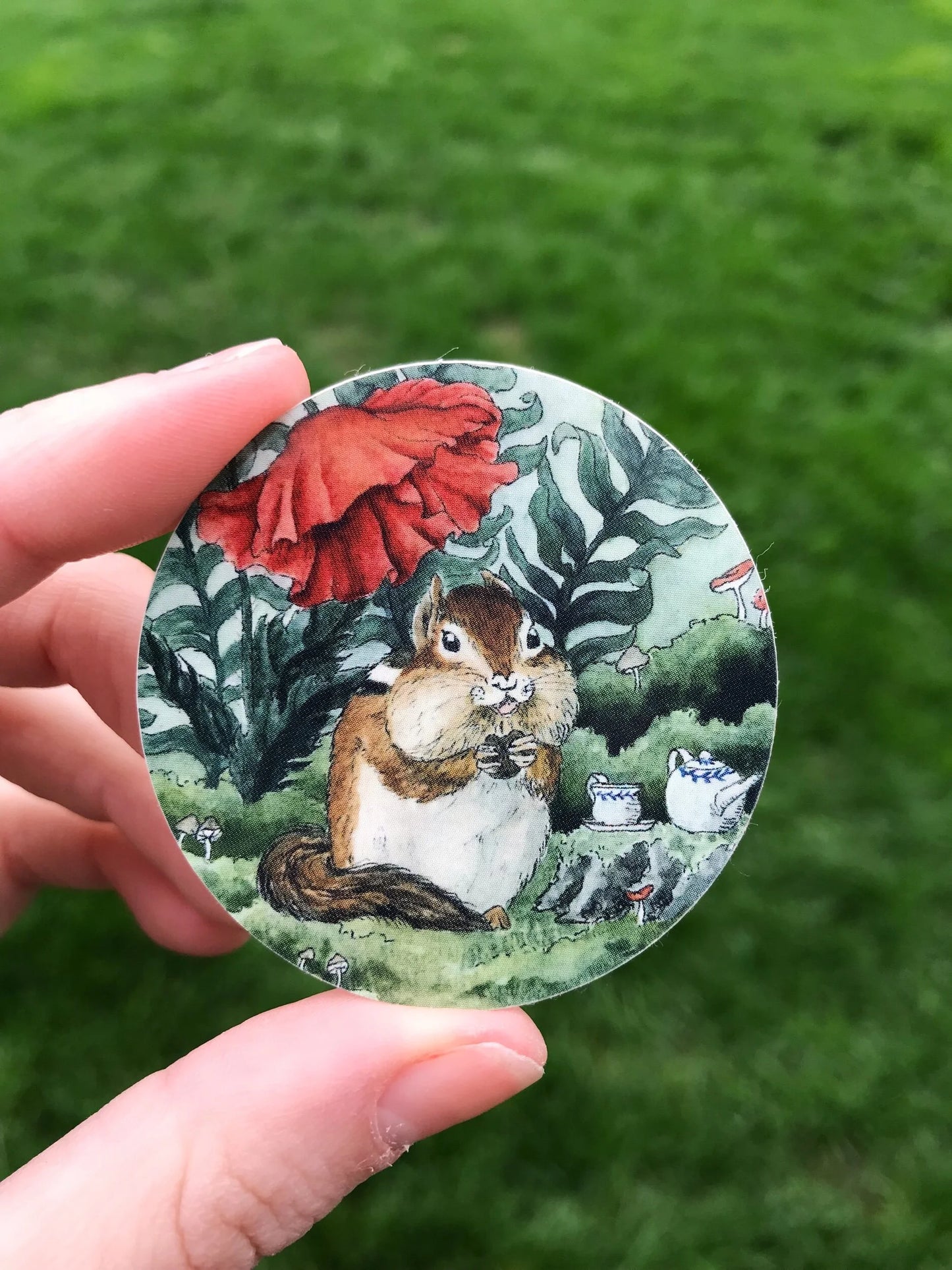 Poppy + Chipmunk Teatime Sticker