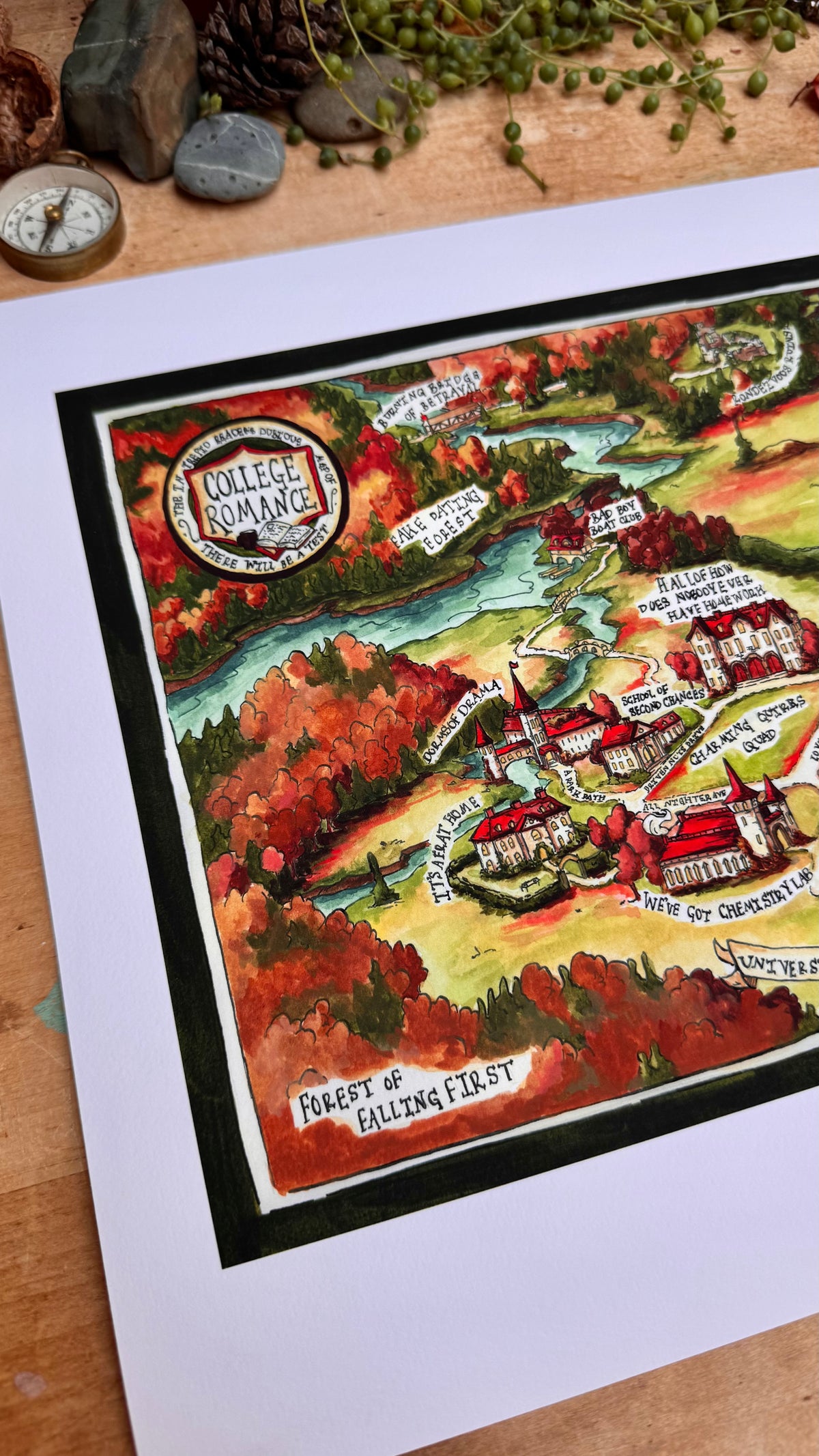 Dubious Map of College Romance Print