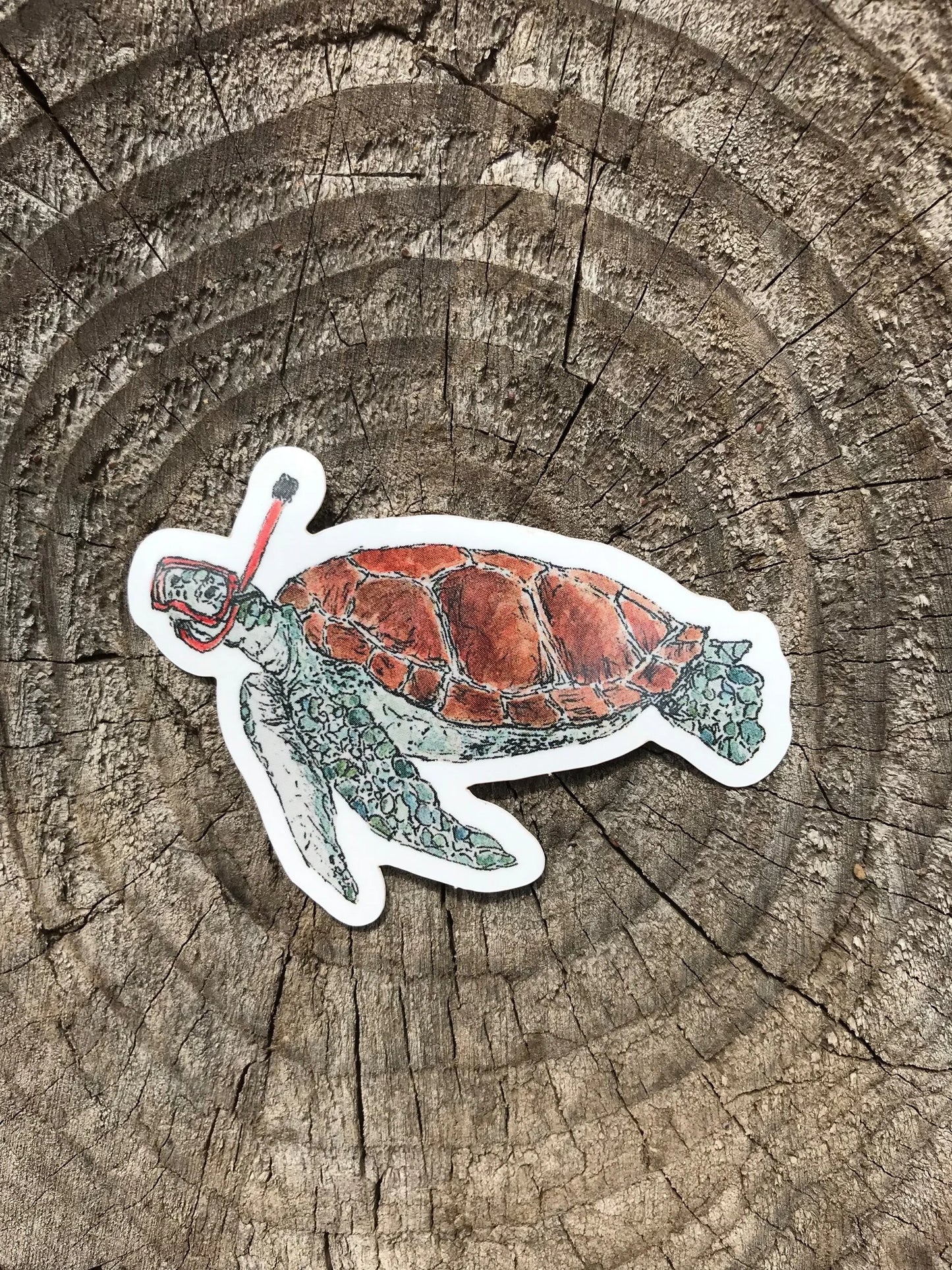 Snorkeling Turtle Sticker