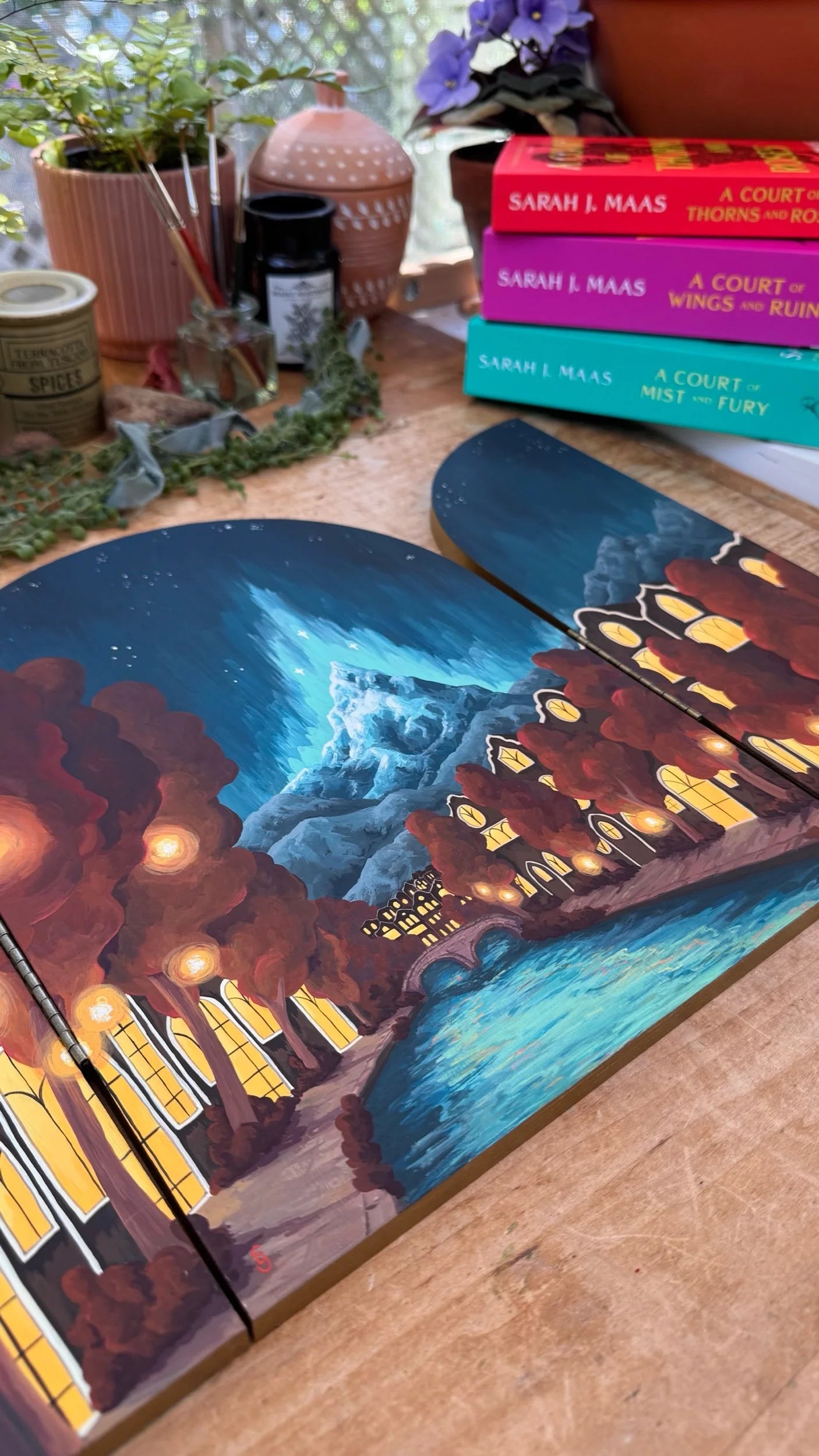 A Court of Thorns and Roses Original Painting