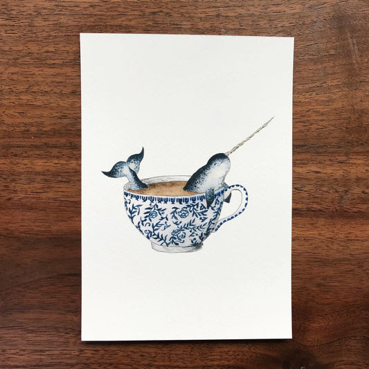 Narwhal in a Teacup Giclée Print