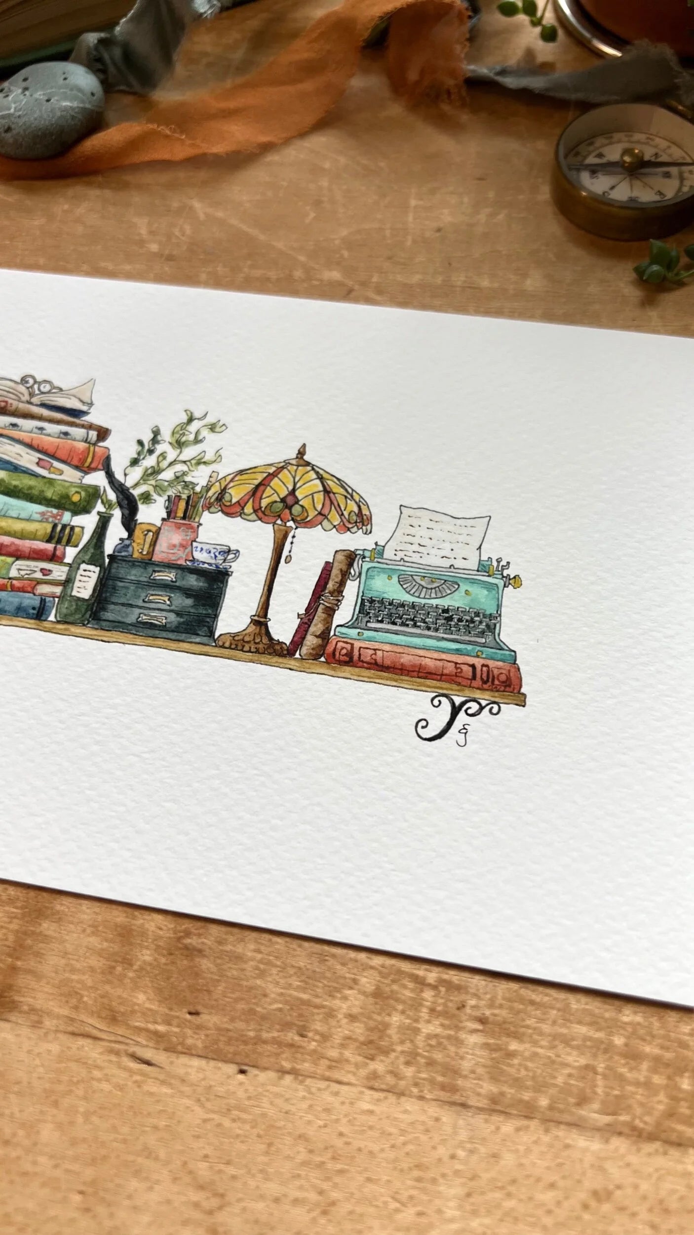 The Mini Writer's Shelf Giclée Print