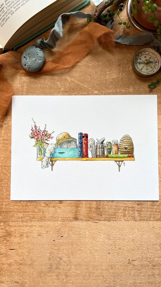 The Mini Beekeeper's Shelf Giclée Print