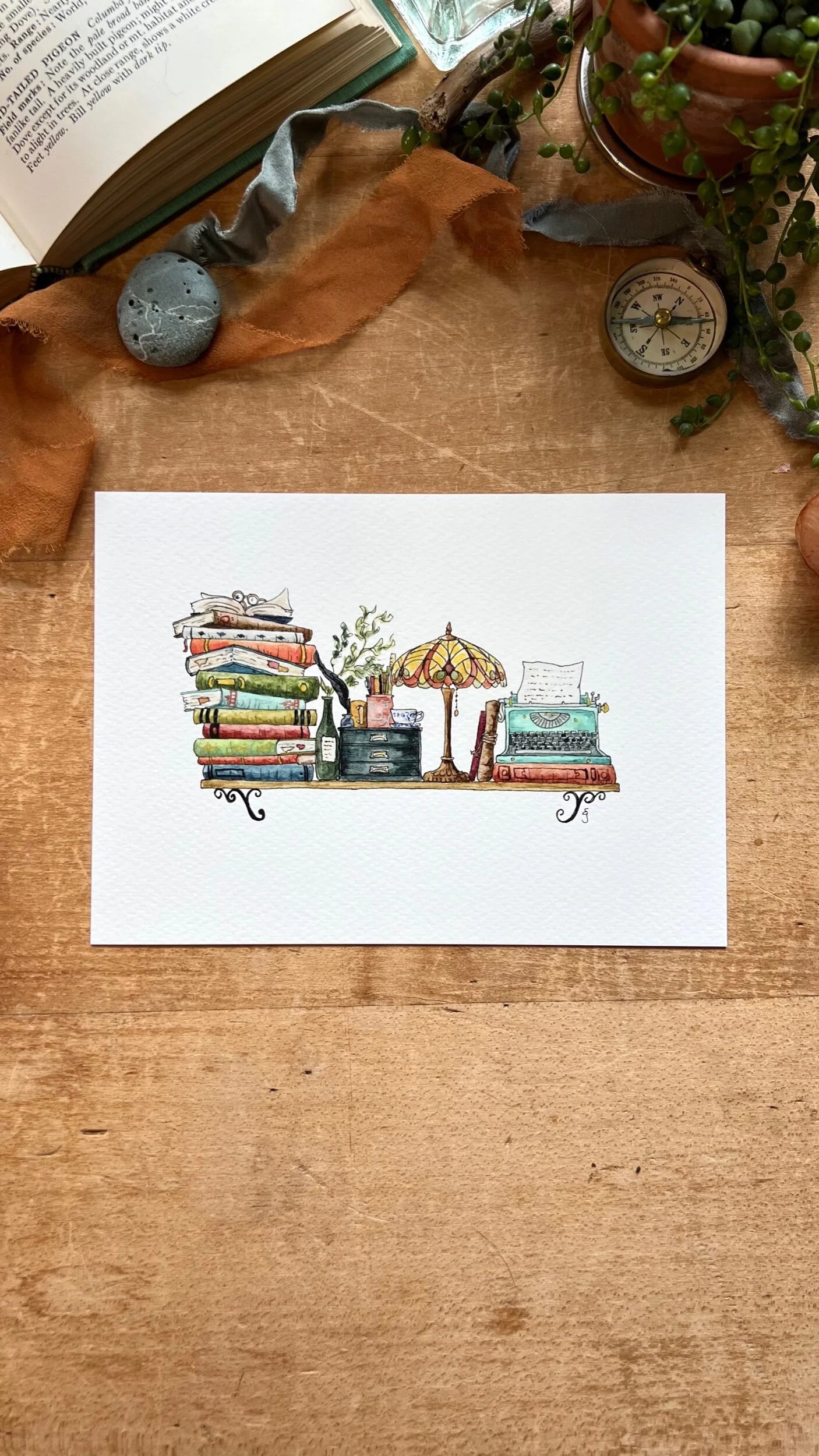 The Mini Writer's Shelf Giclée Print