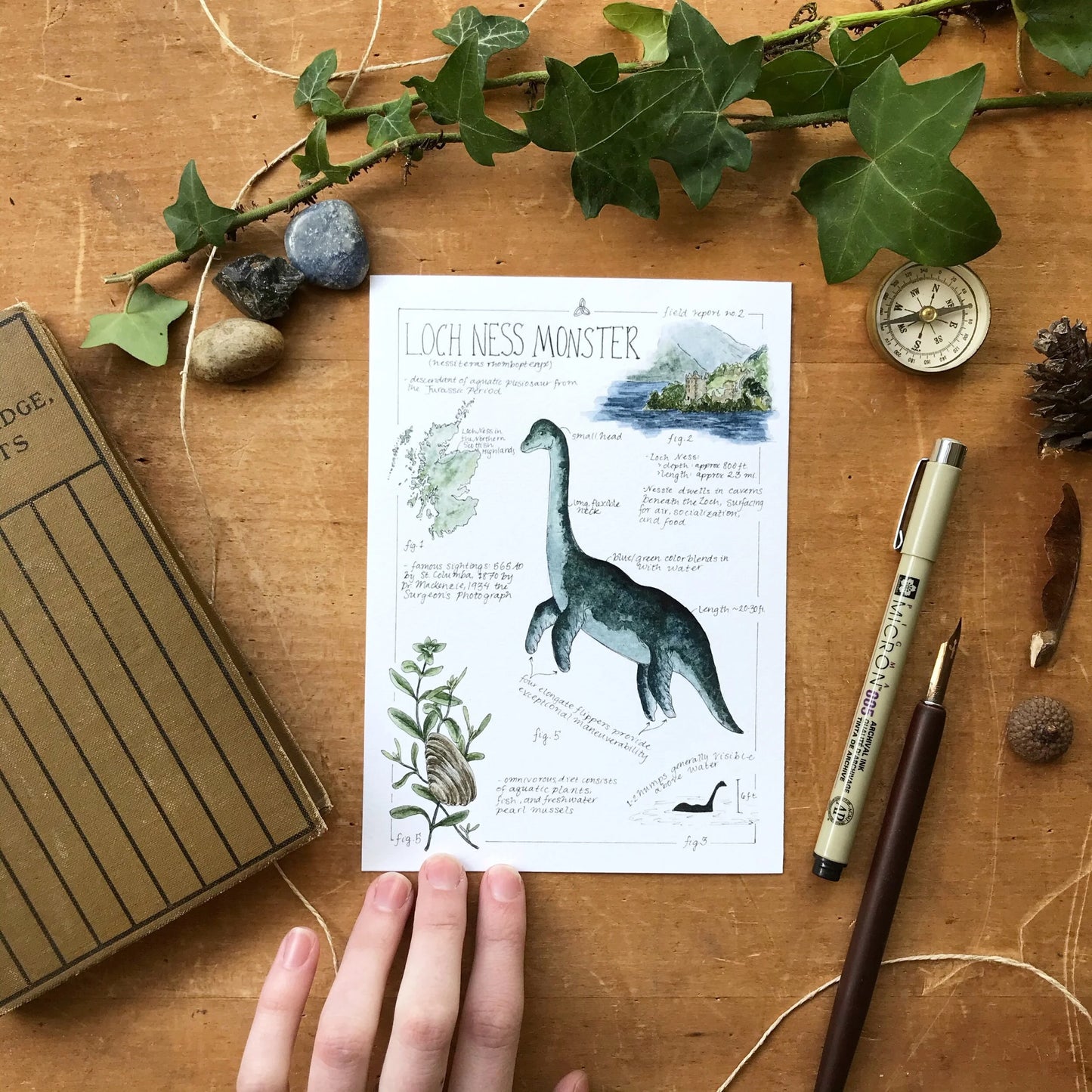 Loch Ness Monster (Nessie) Field Report Giclée Print